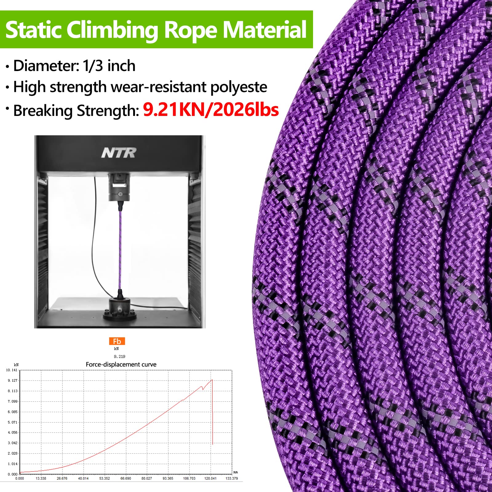 Ntr Dog Long Leash, 150Ft Extra Long Leash For Large Breed Dog With Swivel Lockable Hook, Purple Heavy Duty Dog Lead Line For Walking, Hunting, Camping, Backyard For Small Medium Large Dog