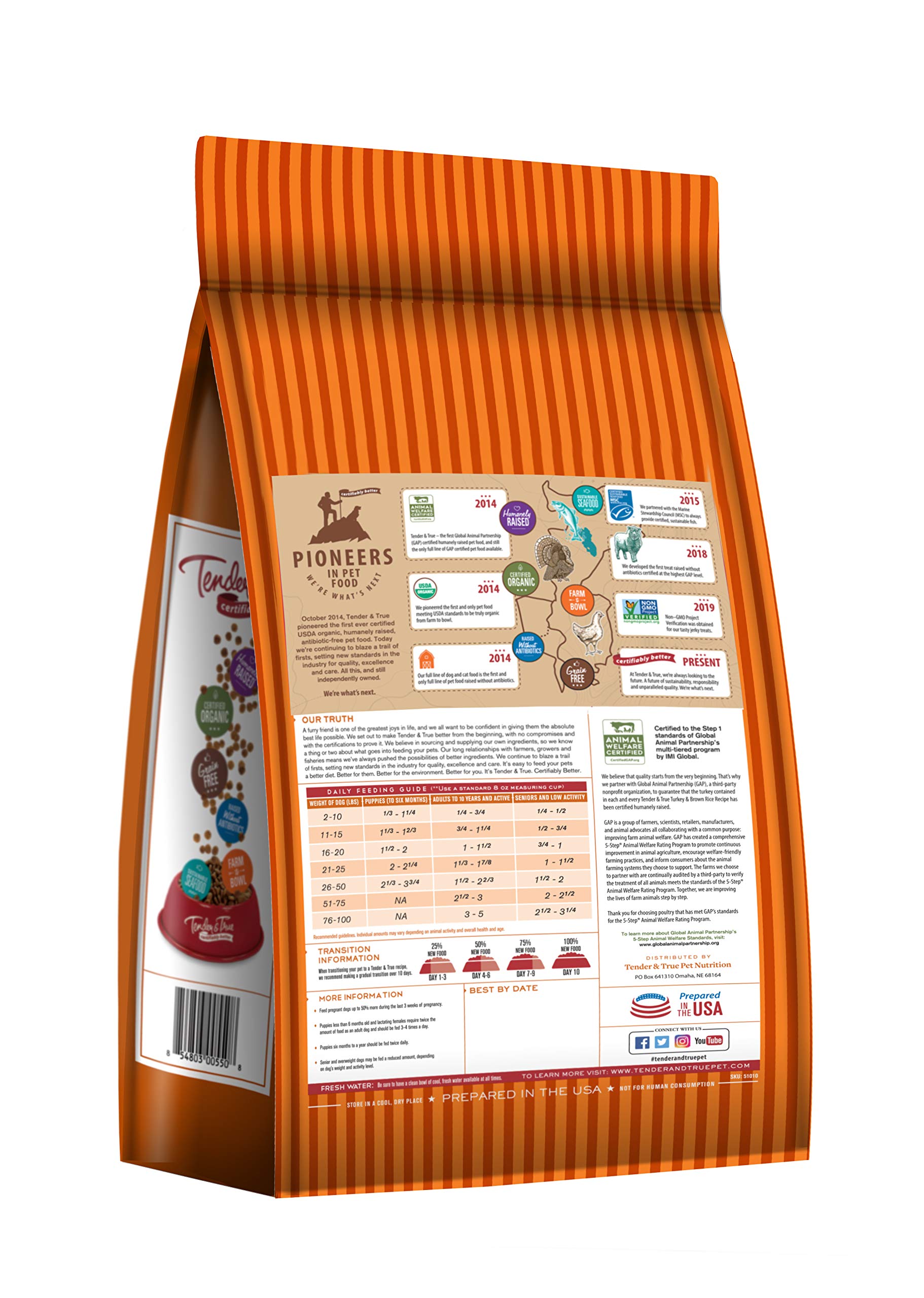 Tender & True Turkey & Brown Rice Recipe Dog Food, 4 lb - Antibiotic-Free, Premium Quality, Ideal for Dogs