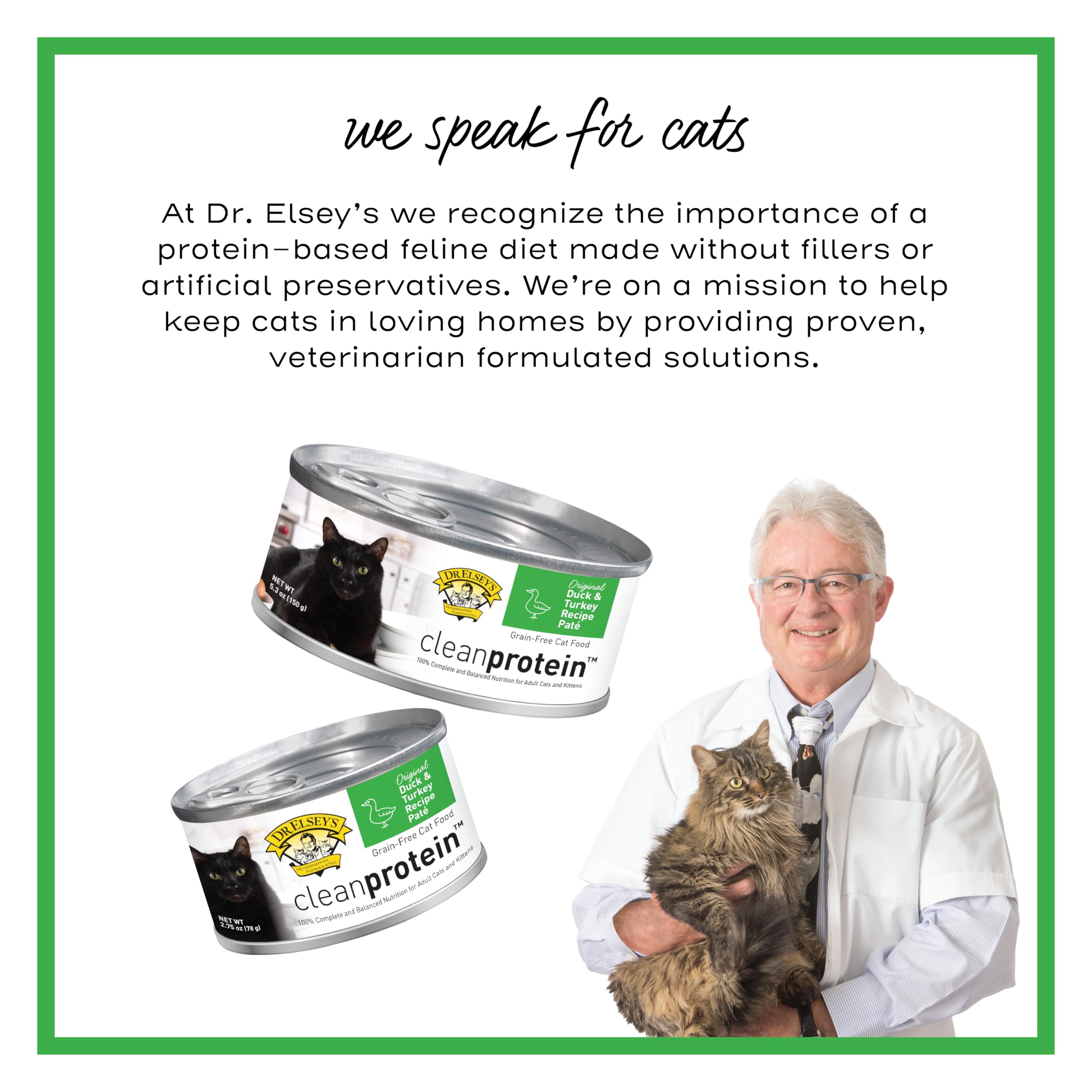 Dr. Elseys cleanprotein Duck & Turkey Recipe Wet Cat Food, Pate 5.3 oz cans (Pack of 24)