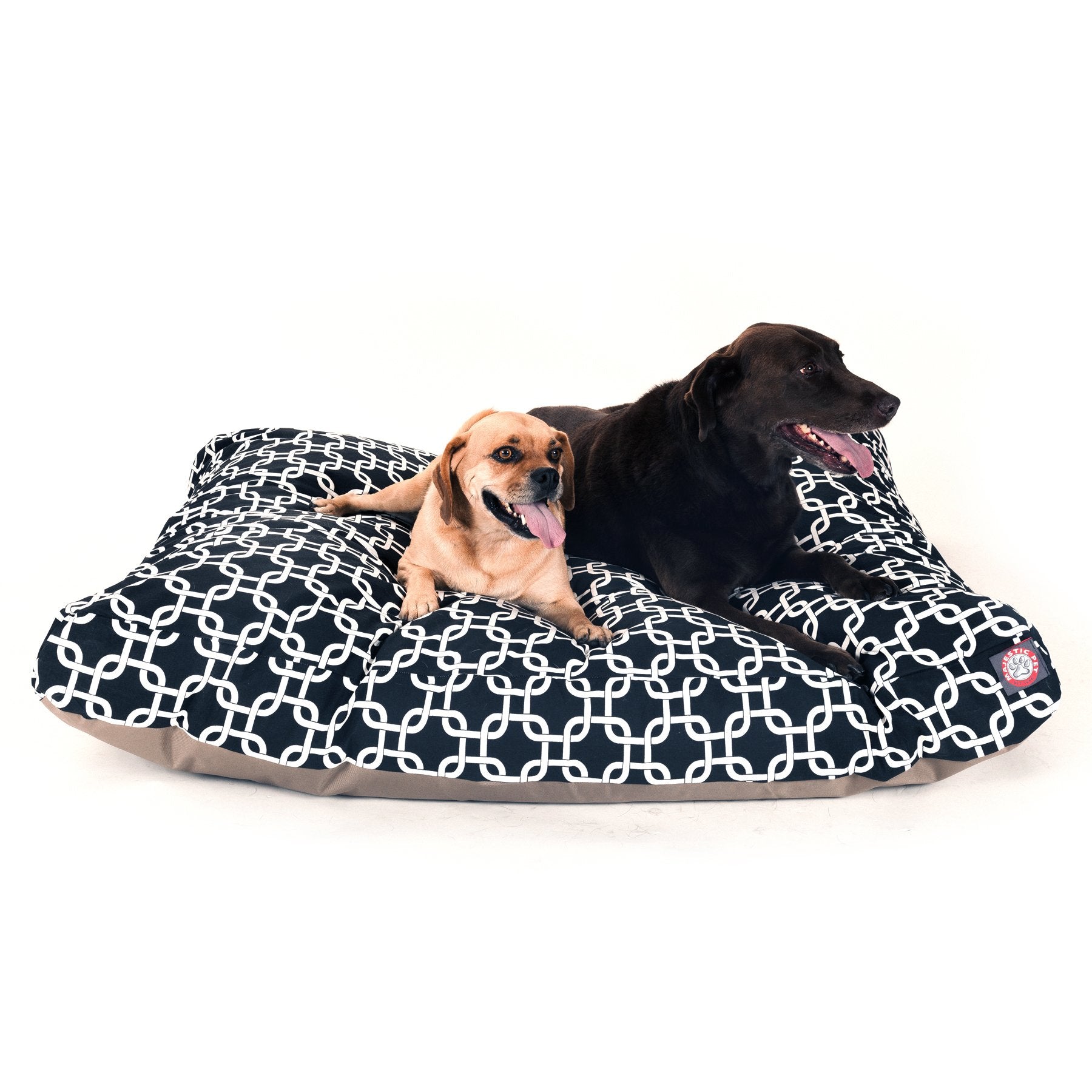 Black Links Extra Large Rectangle Indoor Outdoor Pet Dog Bed With Removable Washable Cover By Majestic Pet Products