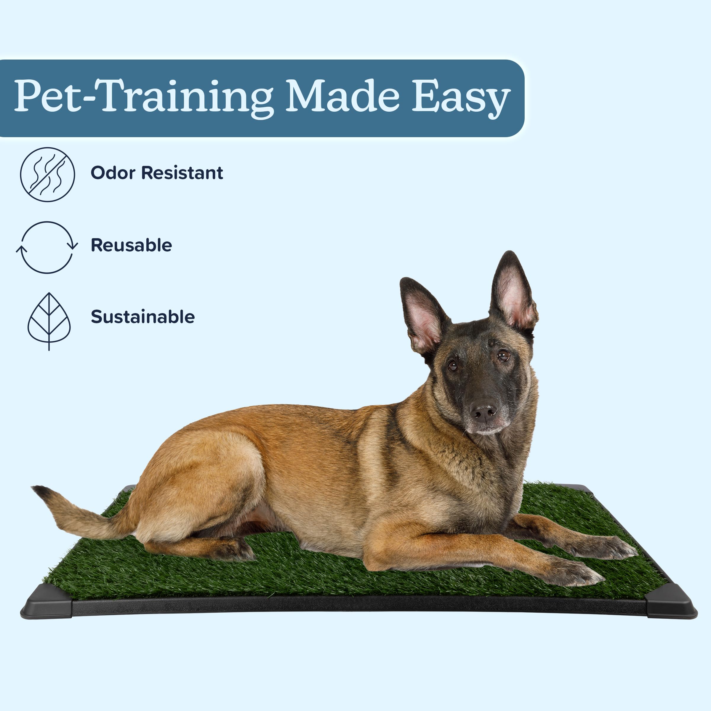 Dog Grass Pad With Tray - 35.5X23.5In Reusable Pee Pads For Dogs - 4-Layer Indoor/Outdoor Artificial Grass Pee Pad - Dog Housebr