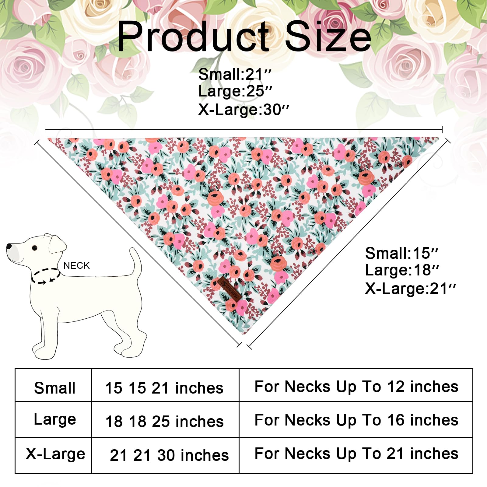Dogwong Gril Dog Bandanas 2 Pack, Pink Flower Print Triangle Reversible Rabbit Carrot Pet Scarf Durable Female Bandana For Small