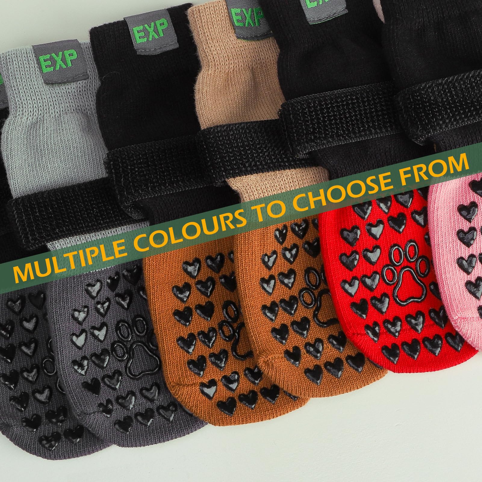 EXPAWLORER Anti Slip Dog Socks to Prevent Licking Paws - Dog Shoes for Hot Pavement, Pet Boots & Paw Protectors, Booties for Har