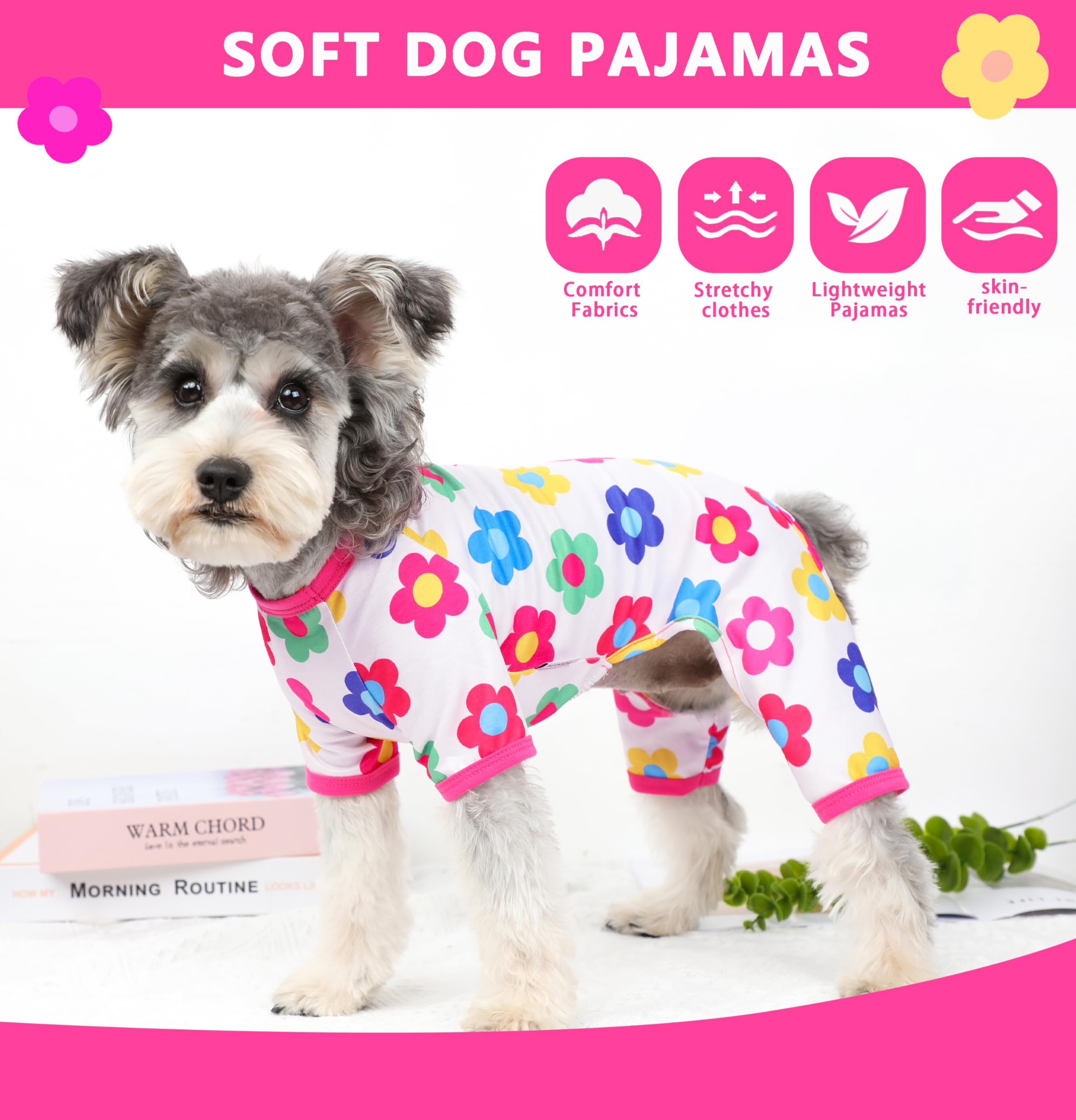 Dog Pajamas Spring Summer Dog Clothes For Small Medium Dogs Girl Boy Cute Soft Puppy Pjs Clothes Doggie Onesies Cat Pet Outfit (