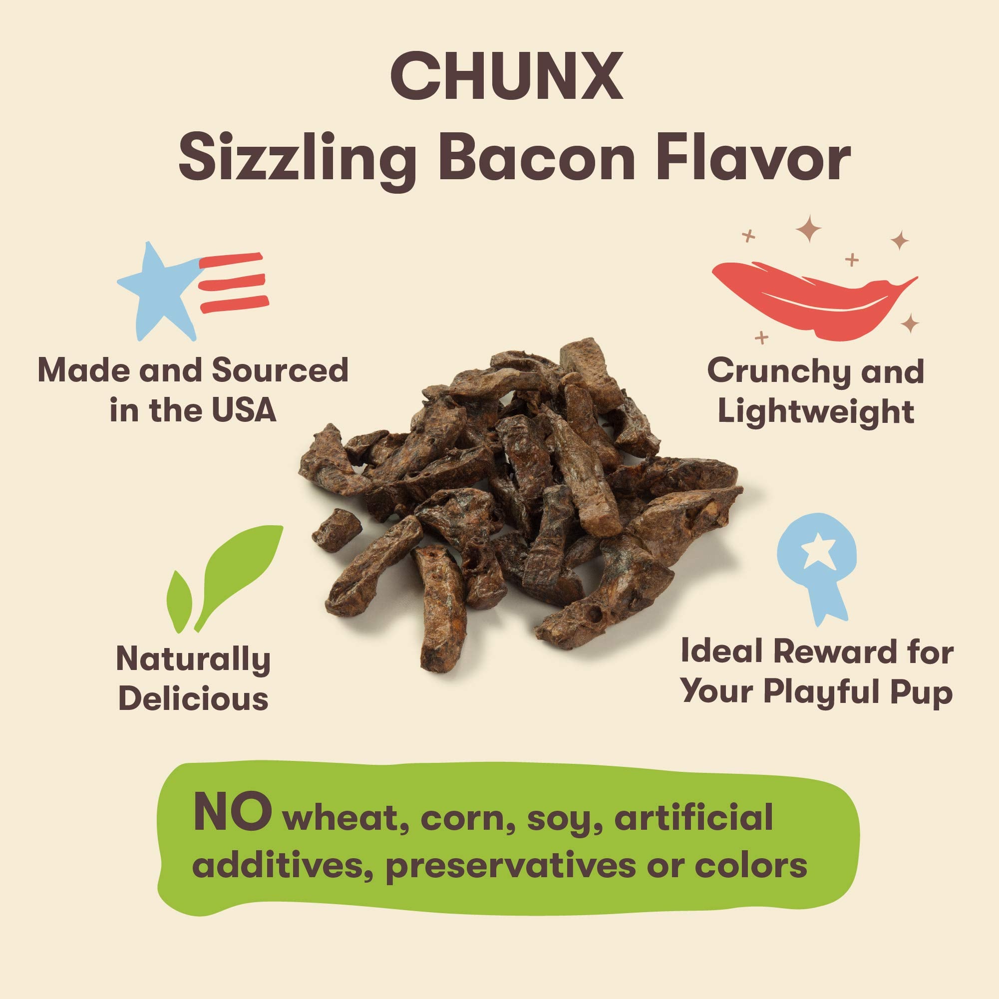 Pet n Shape CHUNX - Beef Lung Natural Dog Treats - Made and Sourced in the USA, 32 Ounce