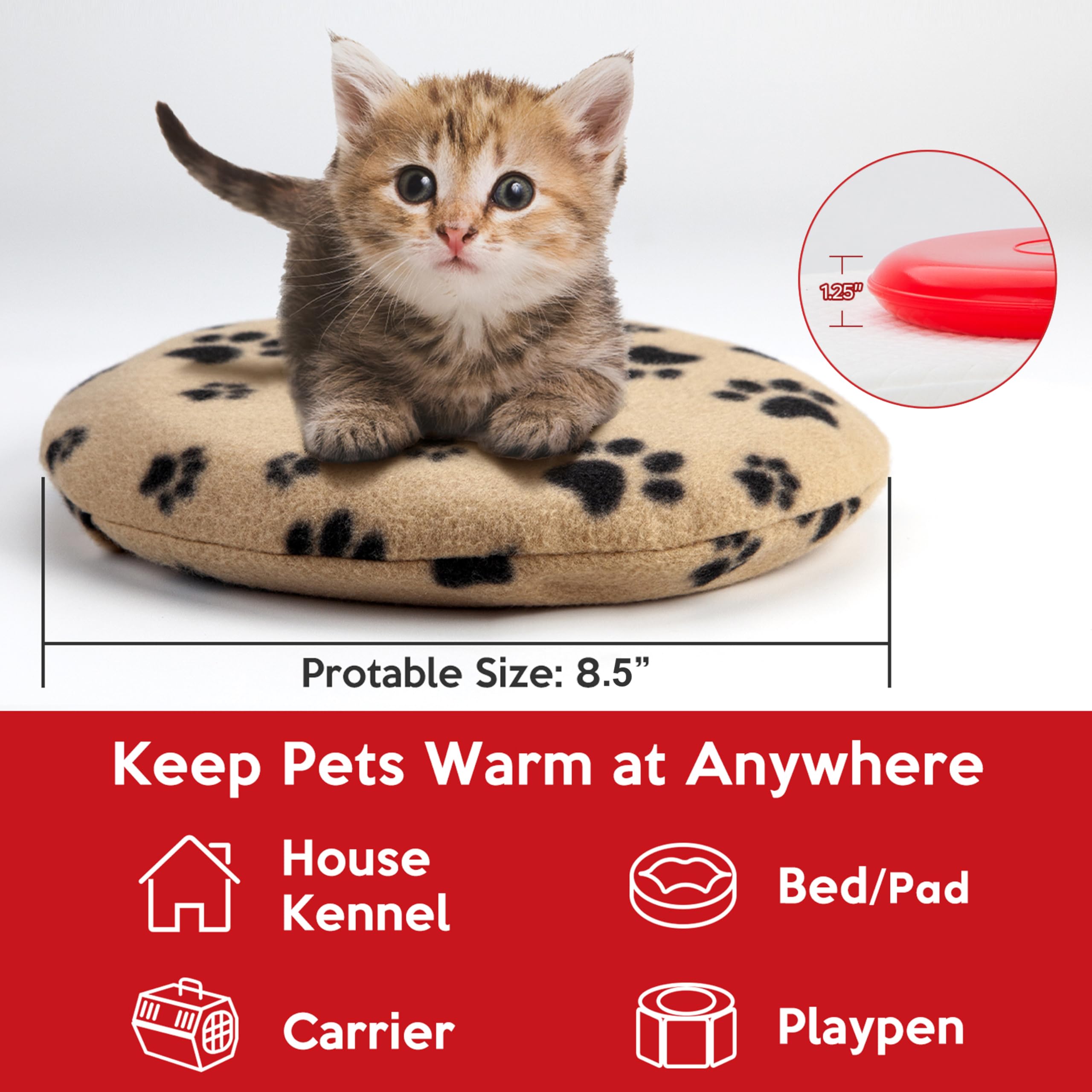 Original Pet Heating Pad Microwave, Snuggle Warming Safe Outdoor Newborn Kitten Puppy Pet Bed Warmer, Gel Reusable Heat Disc, Waterproof Heating Disk For Dog, Cat, Rabbit And Guinea Pig, Pet Gifts