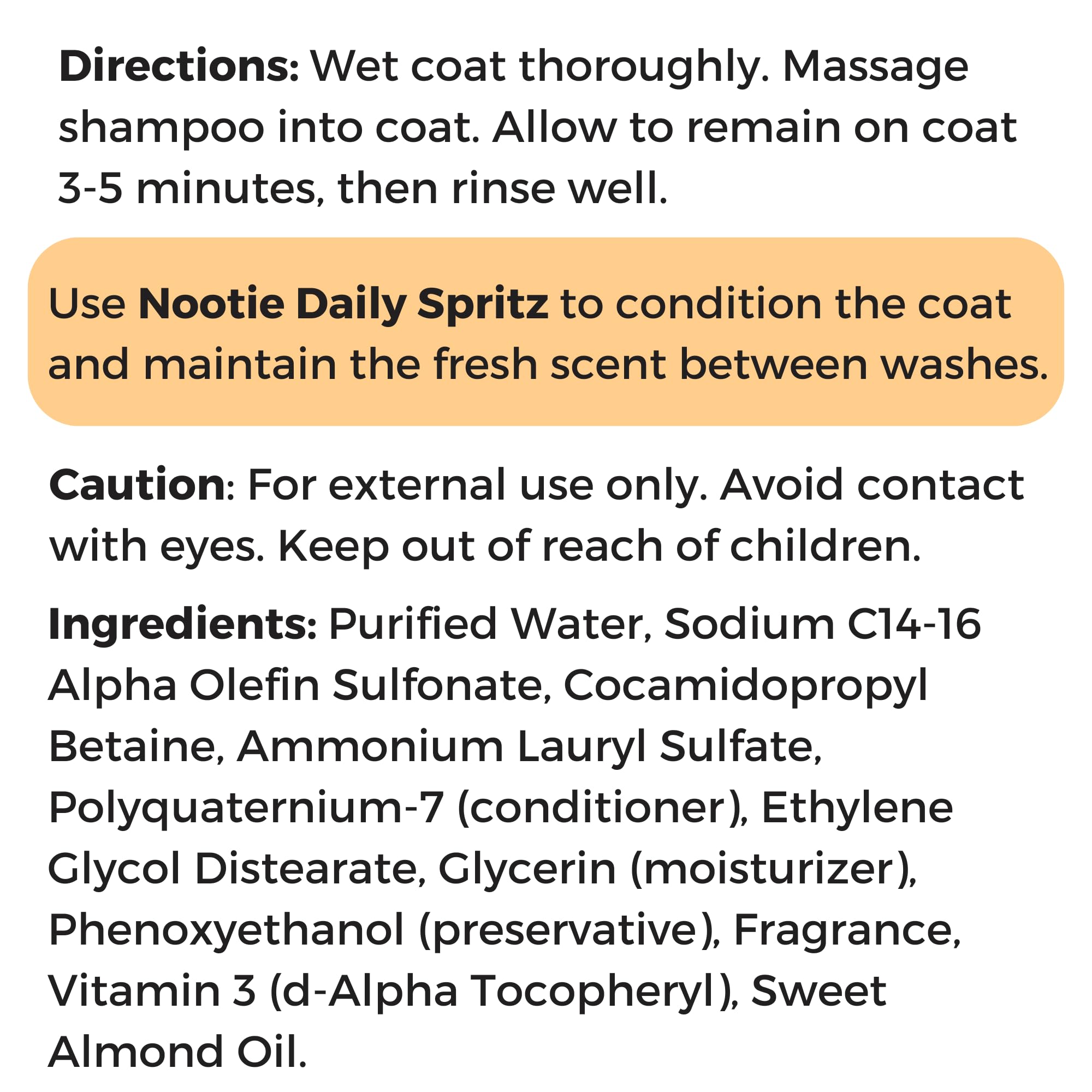 Nootie - Pet Shampoo For Sensitive Skin - Revitalizes Dry Skin & Coat - Natural Ingredients - Gentle Dog Shampoo - Cleans & Conditions,16 Oz