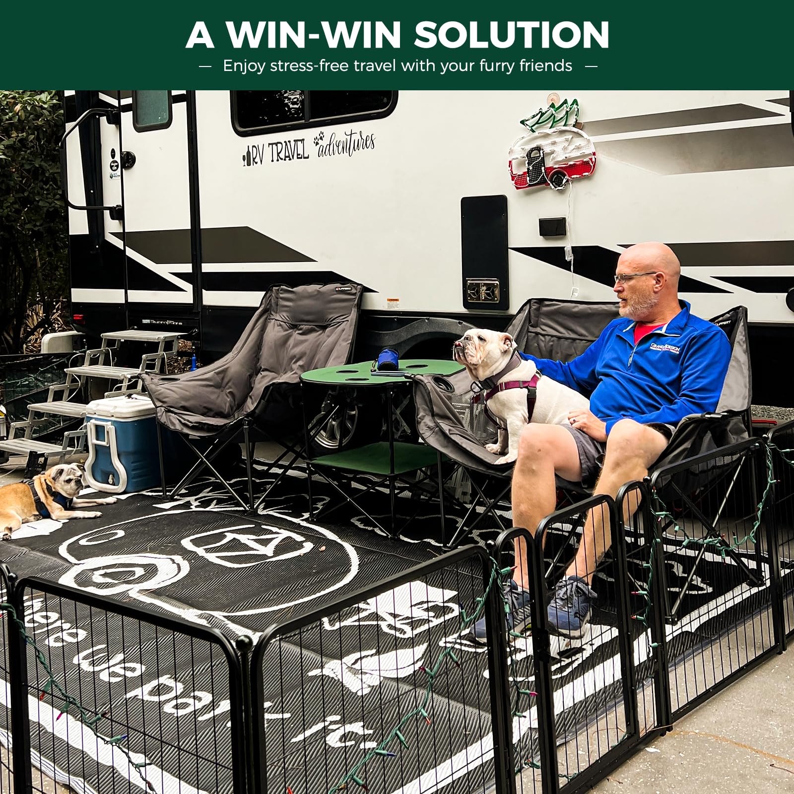 Fxw Rollick Dog Playpen For Yard, Rv Camping│Patented, 24 Inch 6 Panels