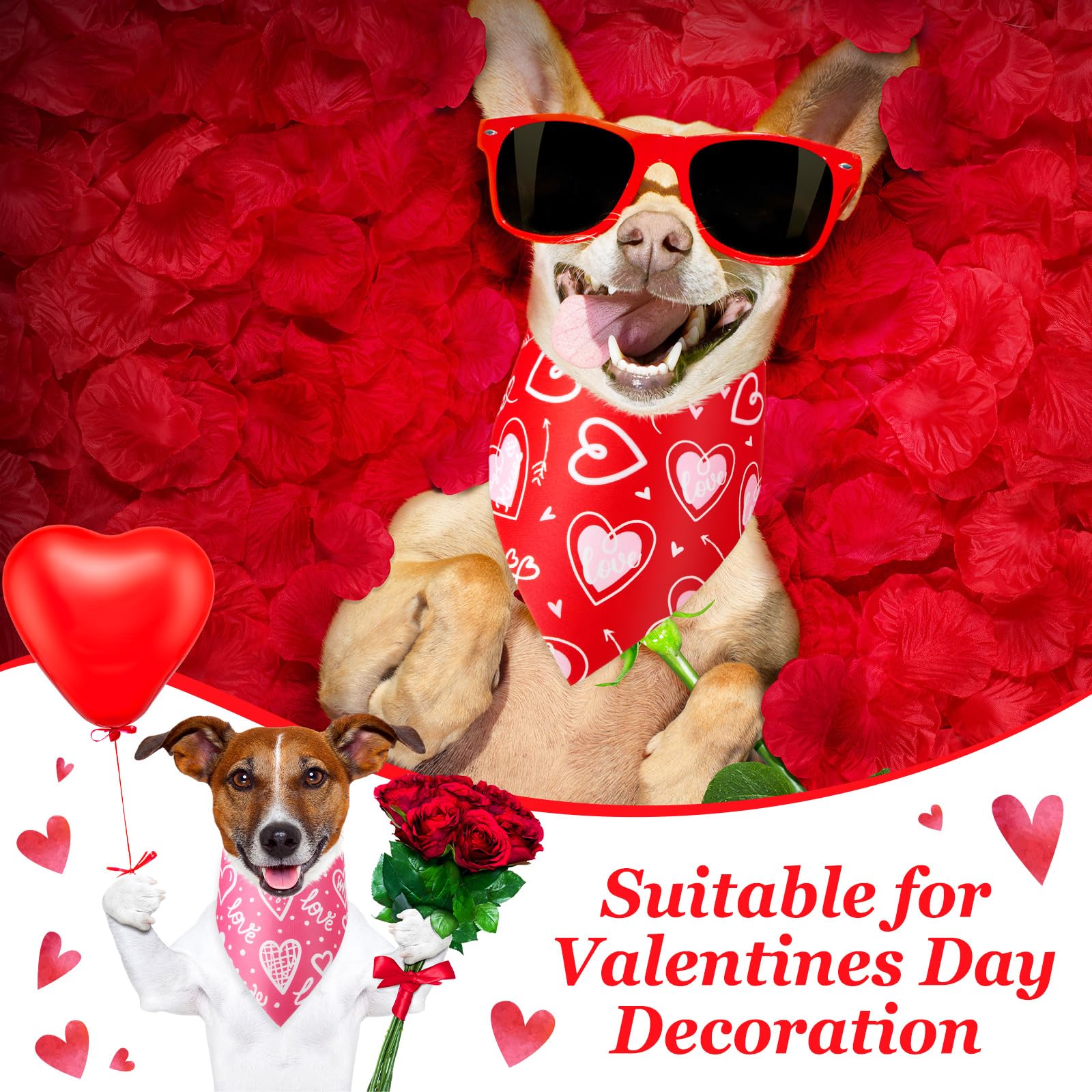 Jeere 50 Pieces Easter Dog Bandanas Bulk Bunny Bandanas for Dogs Shamrock Heart Bunny Holiday Festival Scarf Triangle Bibs for S