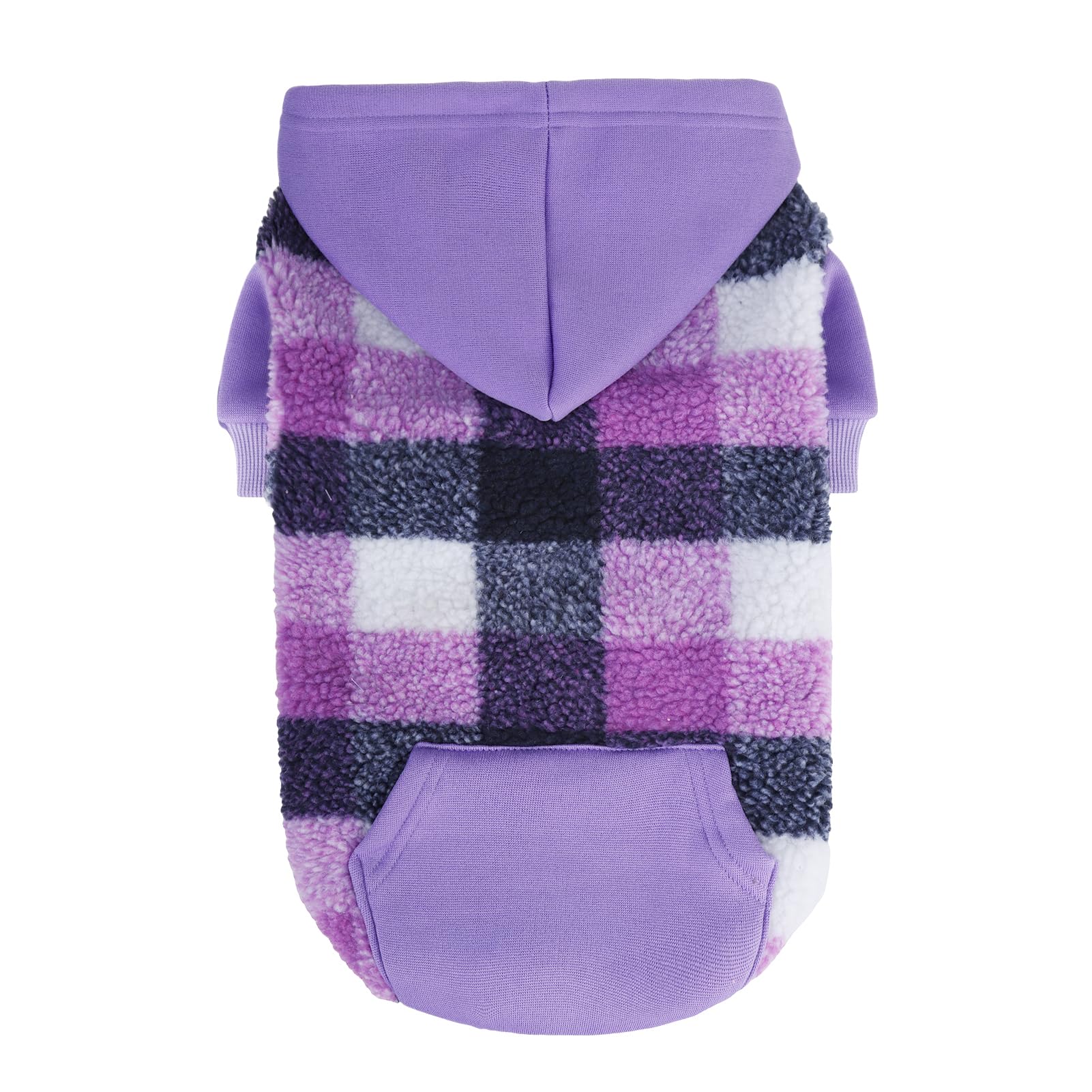 PUPTECK Dog Hoodie Puppy Sweatshirt Warm Dog Sweater Winter Clothes Cold Weather Coats for Small Medium Large Dogs, Purple, XL