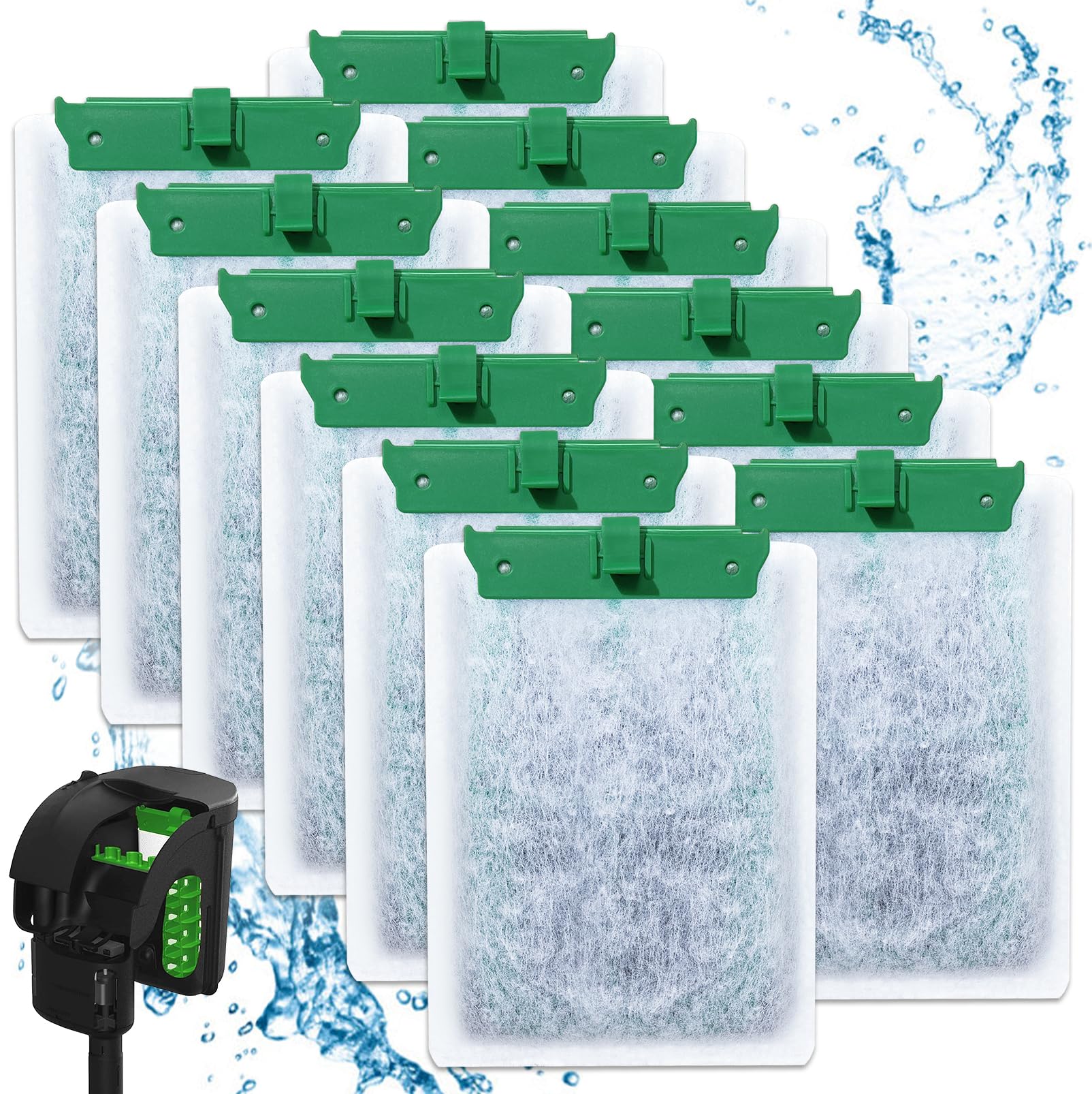 Cunina 12Pcs Medium Filter Cartridges Compatible With Tetra Whisper Bio-Bag Filter Cartridges Medium For Aquariums 10I Iq10 Pf10