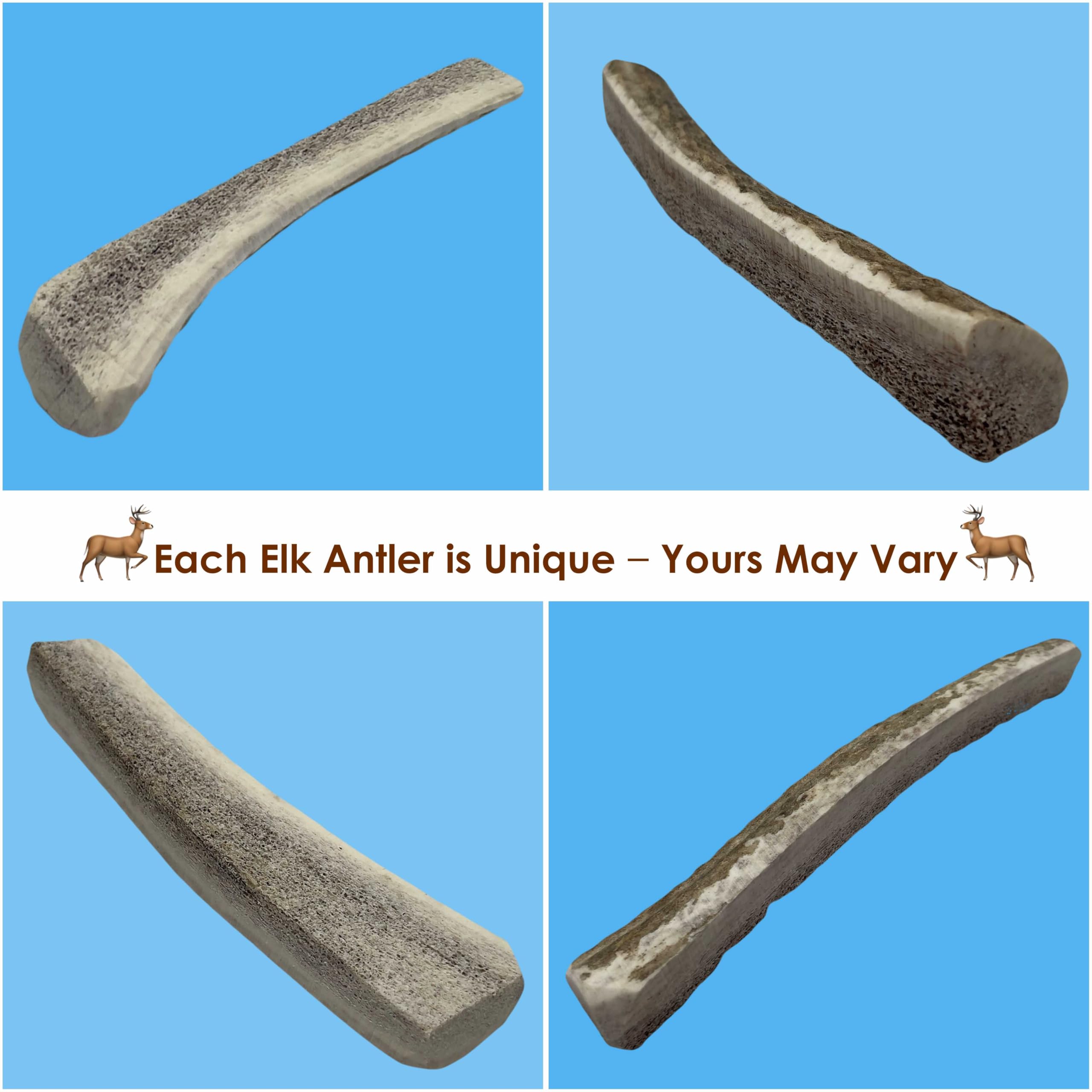 Deluxe Naturals 2-Pack Small Split Elk Antler Dog Chews (5 to 6.5+ in) - All Natural, Premium Grade A, Odor-Free, USA-Sourced -