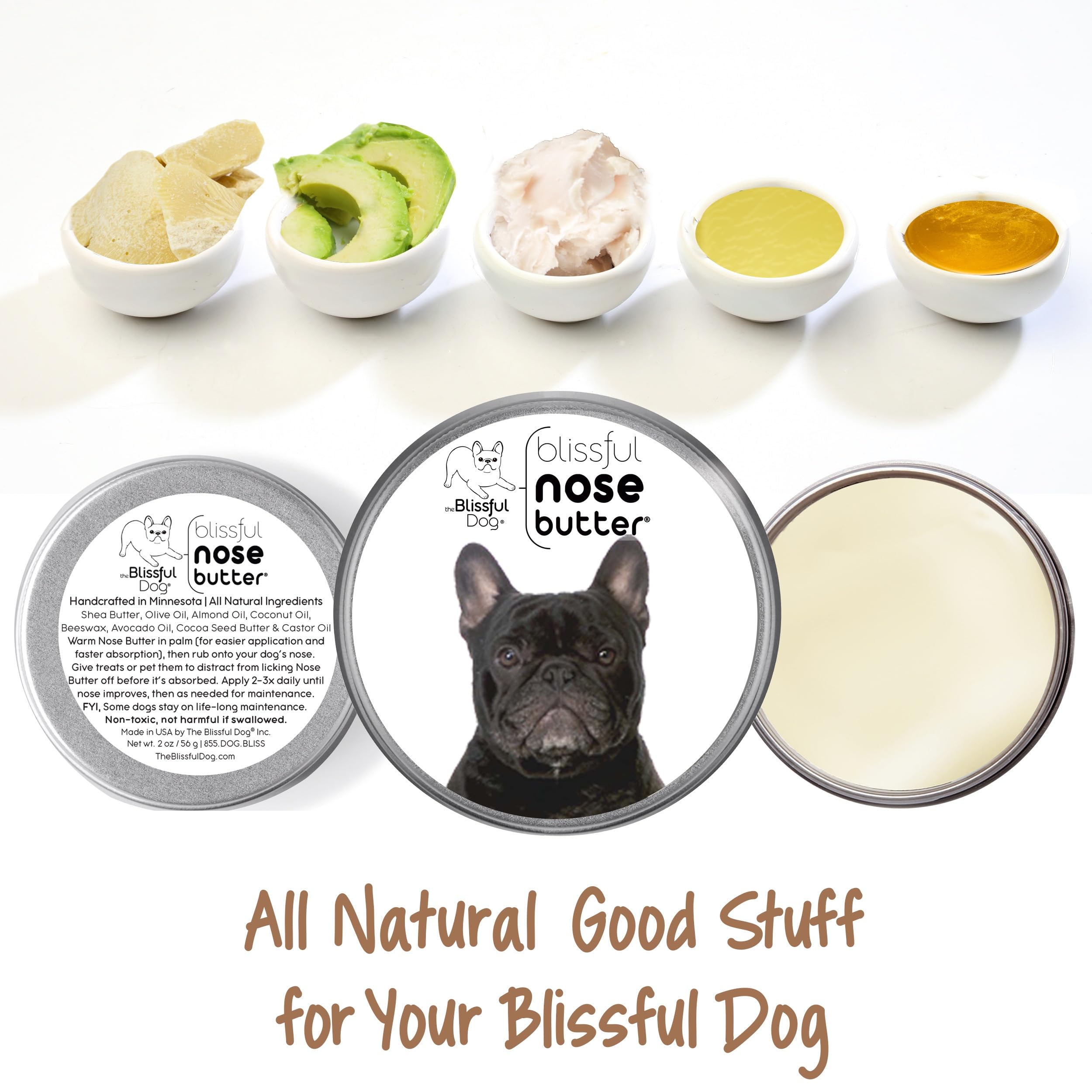 The Blissful Dog French Bulldog Brindle Unscented Nose Butter - Dog Nose Butter, 16 Ounce