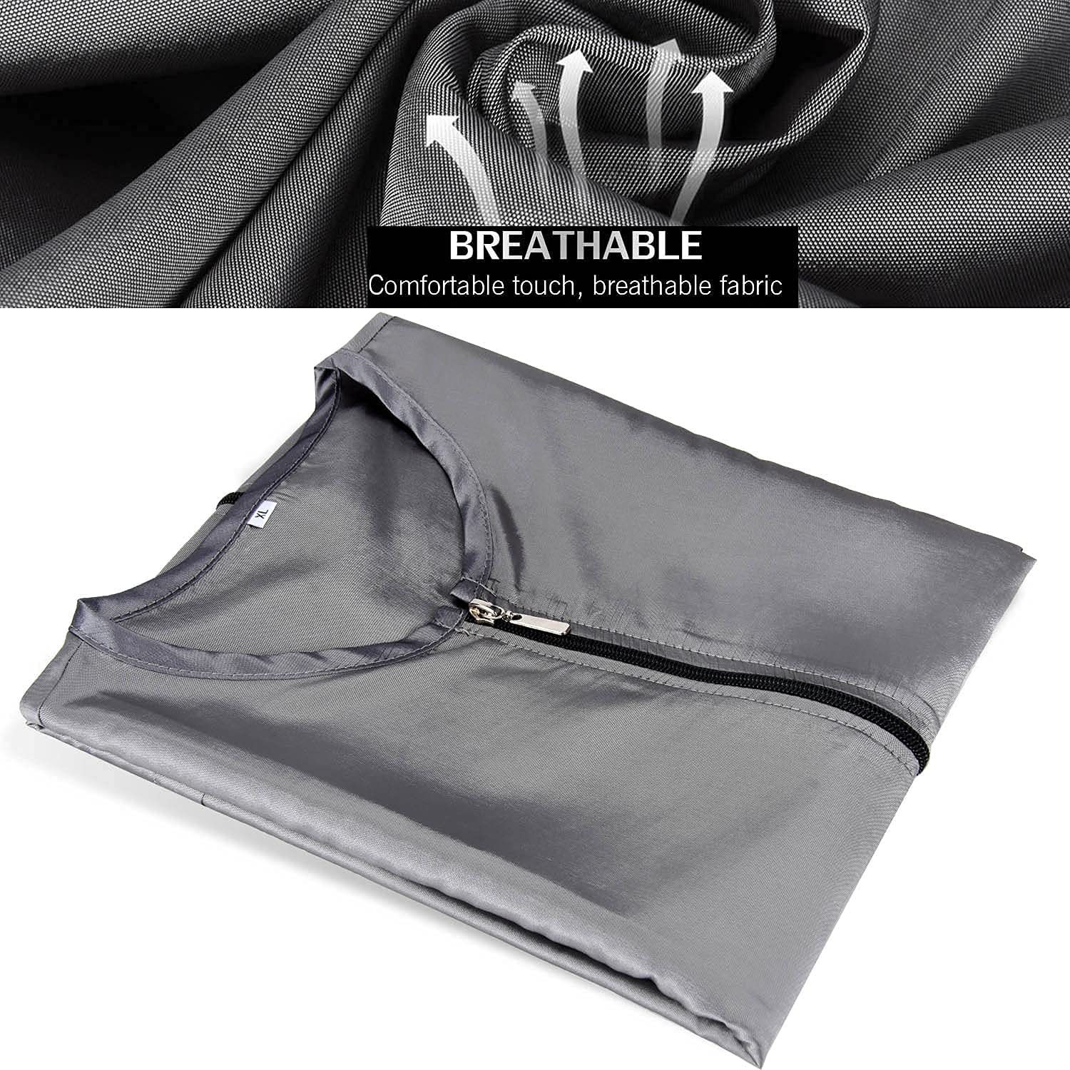 Noverlife Pet Grooming Workwear With Long Full Zipper, M Size, Lightweight Hair Grooming Smock Jacket, Anti-Static Pet Work Clothes, Hair Stylist Splash Proof Apron For Spa Salon Beauty Dog Groomers