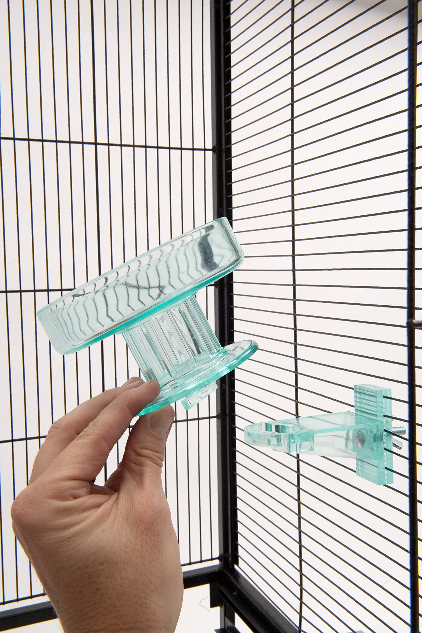 Lixit Quick Lock Bird Cage Bath For Lovebirds, Canaries, Finches, Parakeets, And Cockatiels And Other Small To Medium Feathered