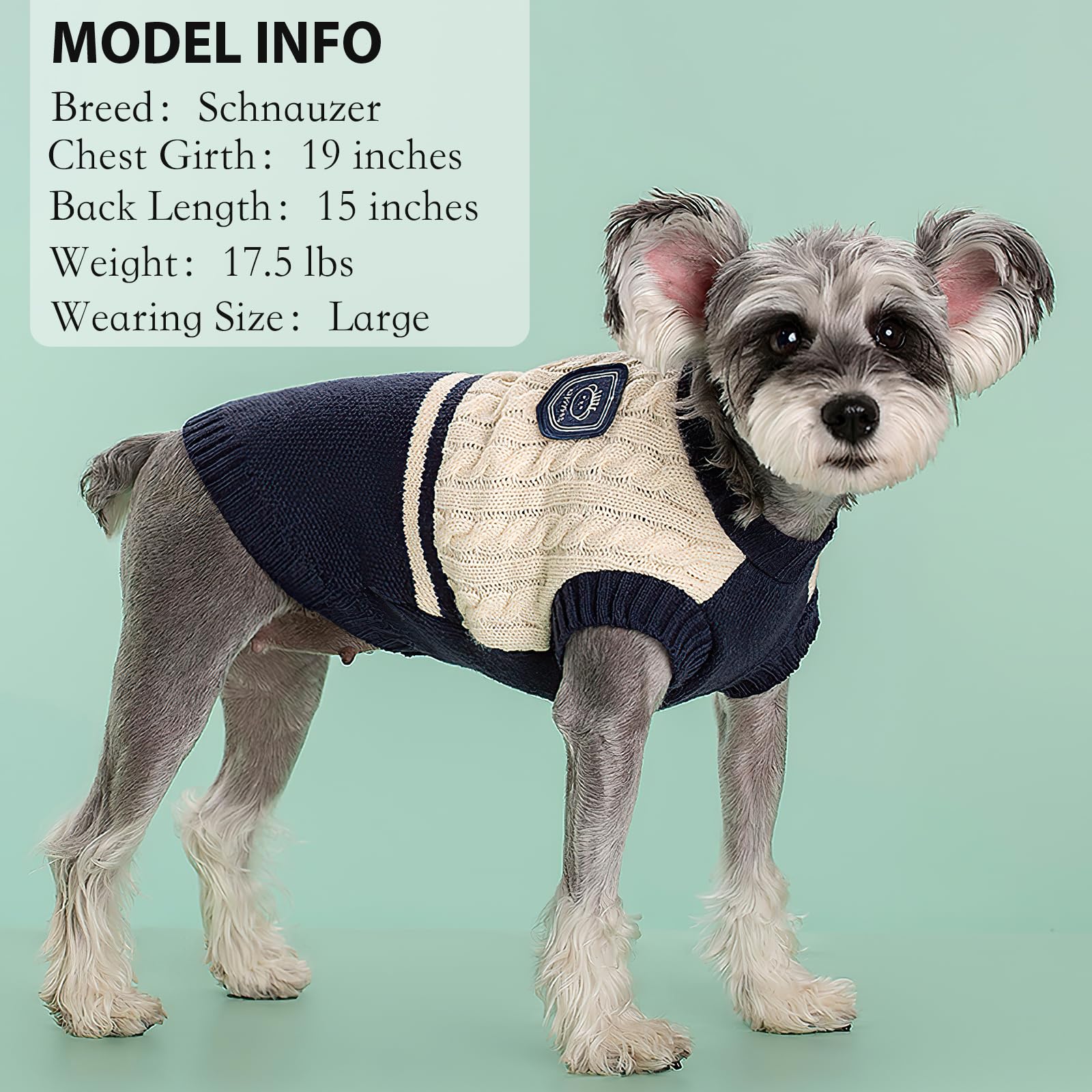 Preppy Puppy Sweater - Knitted For Small & Medium Dogs, Warm Winter & Fall, Girl & Boy Dog Clothes, Christmas Style