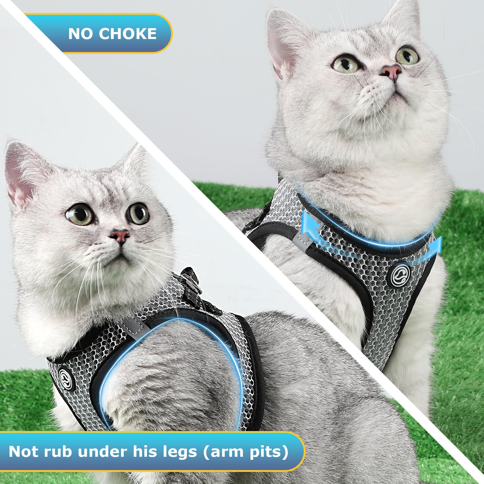 No Pull Small Dog Harness For Under 22 Lbs Dogs, Step In Air Mesh Puppy Reflective Lightweight Dogs Cats Vest (Black, M