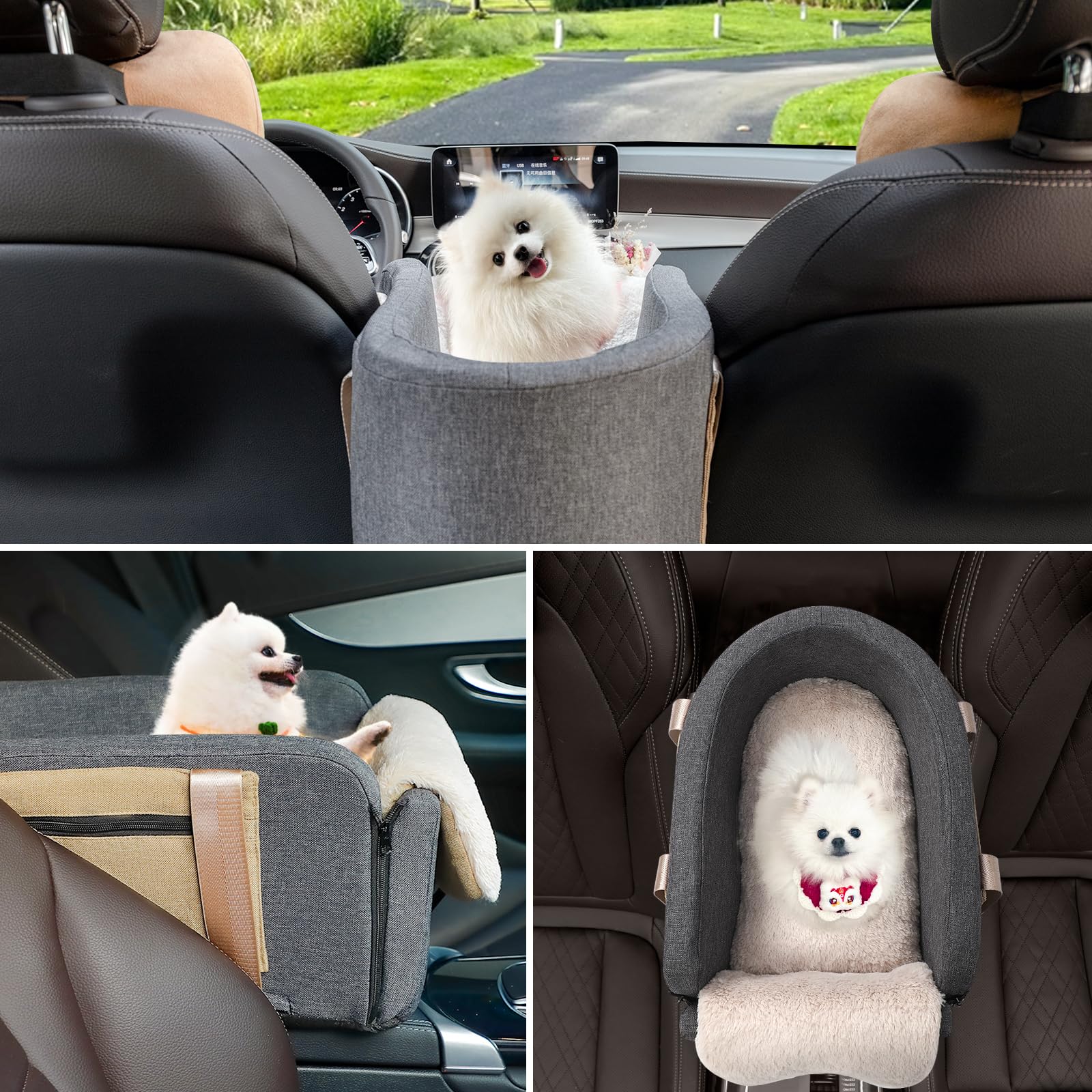 Cathpetic Large Console Dog Car Seat - Truck Dog Booster Seats For Big Console Vehicles Large Space For Dog Up To 18Lbs, Pretty