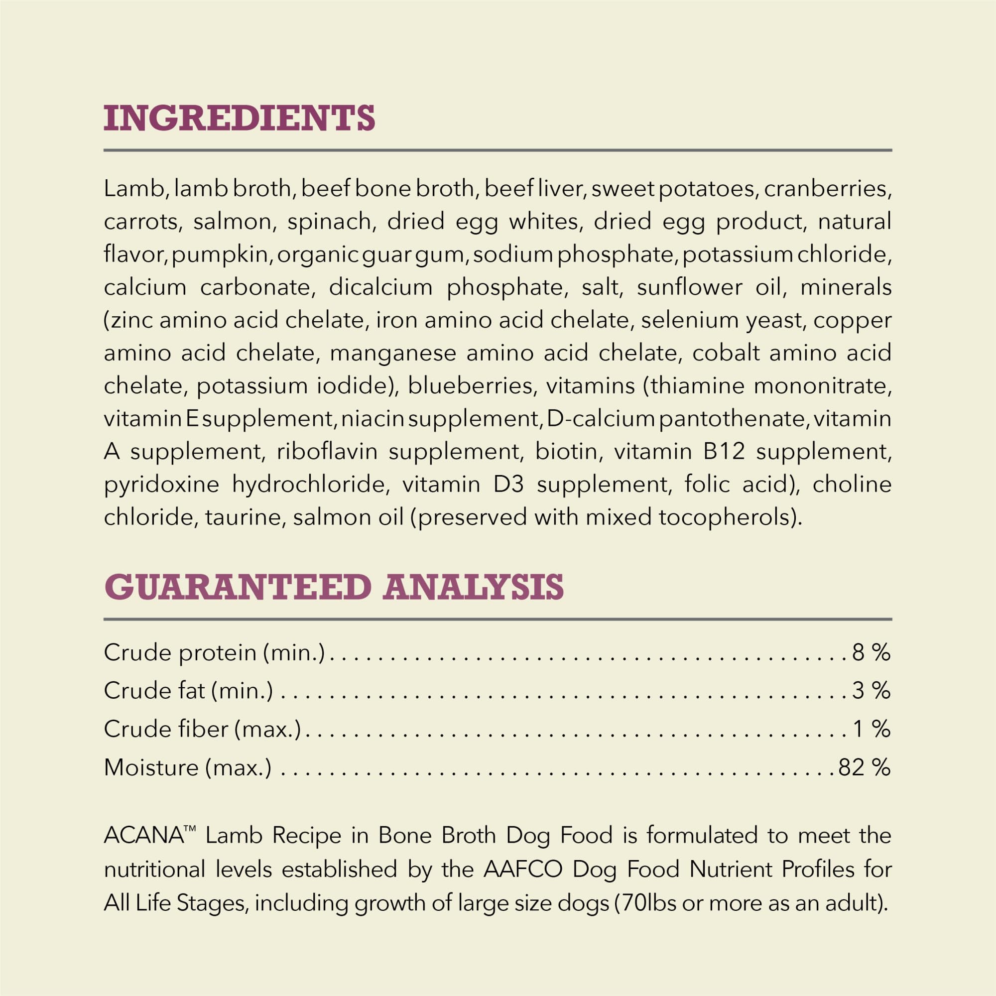 ACANA Premium Chunks in Bone Broth Grain-free Wet Dog Food Lamb Recipe 12.8oz Cans (12 Count)
