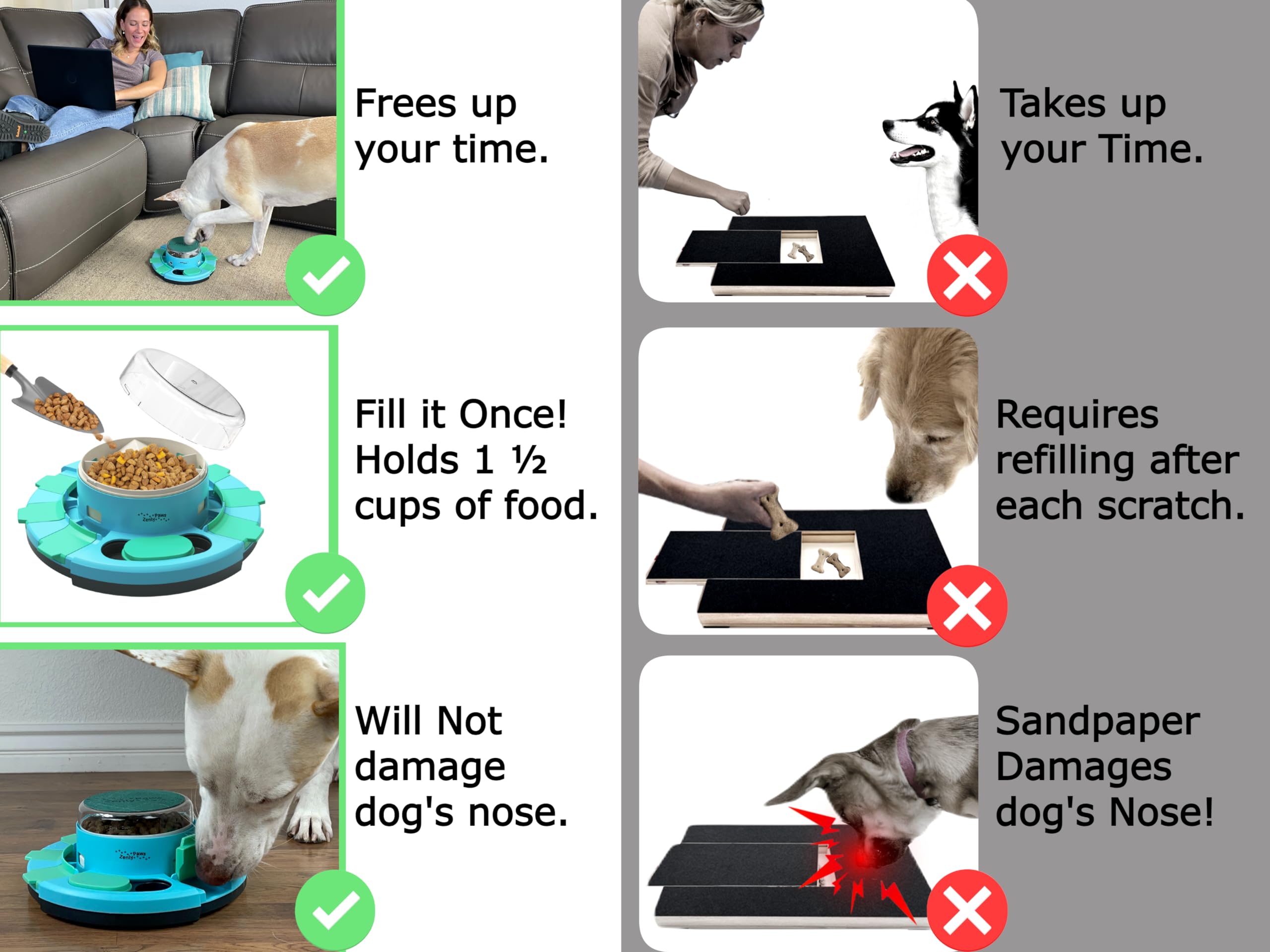 Zenly Paws Nail File Toy, Dog Scratch Pad for Nails, Dog Nail Scratch Board, Scratching Board for Dogs, Scratching Pads Files Sc