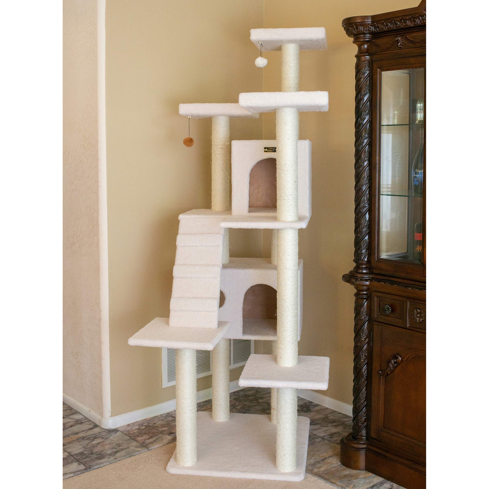 Armarkat Cat Tree Model B7701, Ivory, 36(L)X31(W)X77(H)
