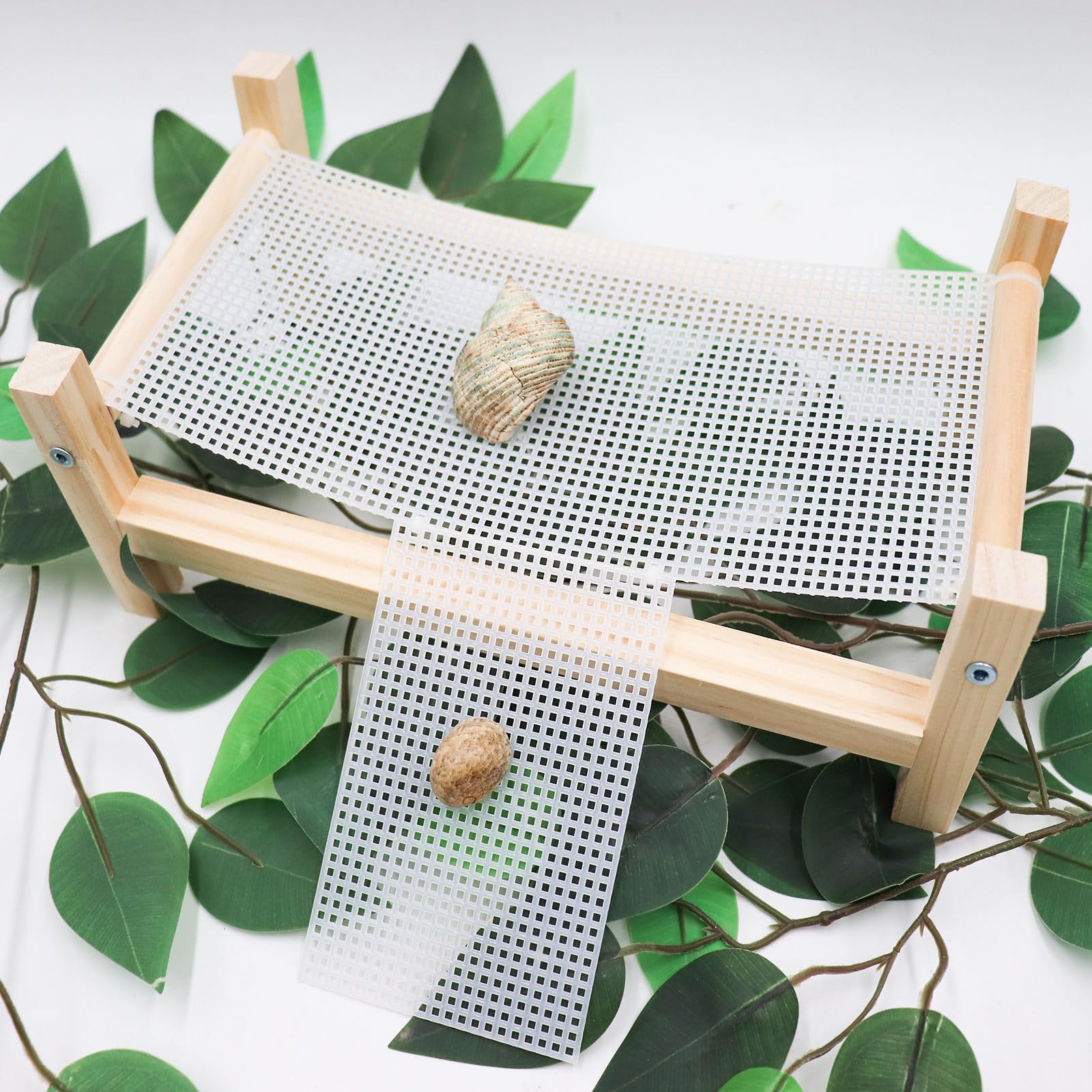 Dnoifne Reptile Hammock Swing Hanging Bed, Wooden Lizard Bed, Reptile Summer Bed For Bearded Dragon Leopard Gecko Lizard