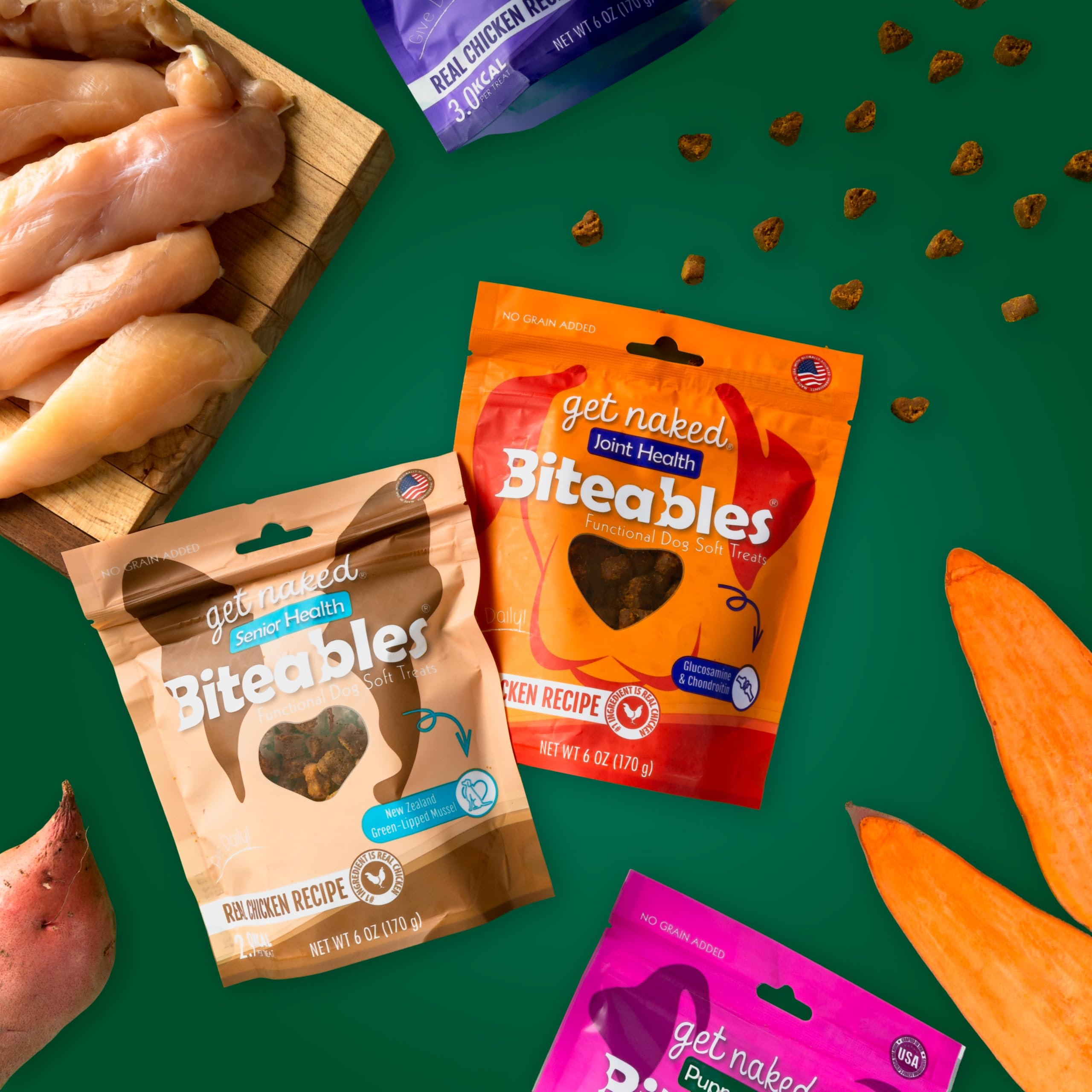 Get Naked Senior Health Biteables Soft Dog Treats Chicken Flavor