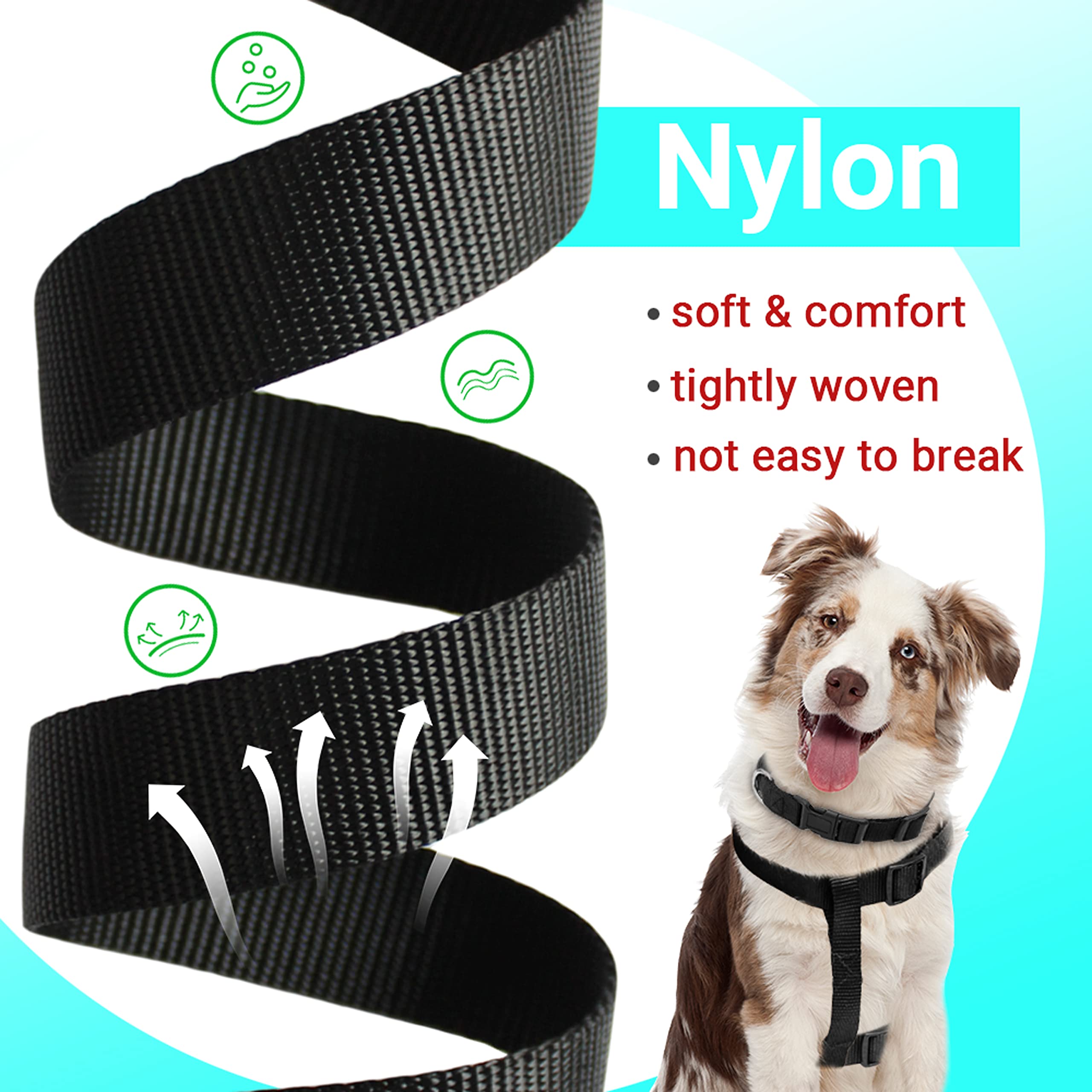 No Pull Dog Harness - Adjustable Step-In Harness & Leash & Collar Set For Small Medium Large Dogs - Escape Proof Soft Pet Harnes