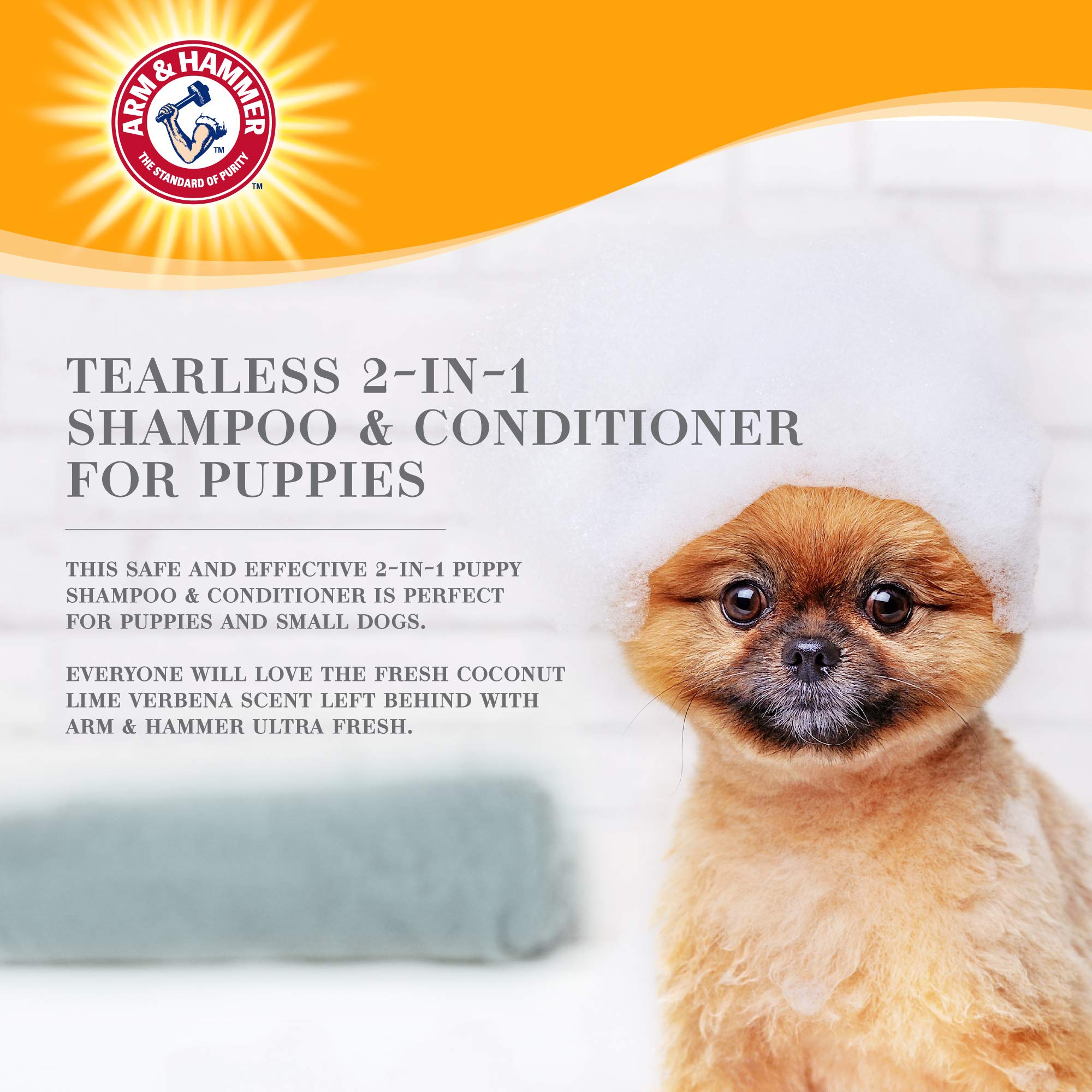 Arm & Hammer Ultra Fresh 2-In-1 Tearless Puppy Shampoo And Conditioner | Baking Soda Neutralizes Bad Odors For An Advanced Clean | Coconut Lime Verbena Scent