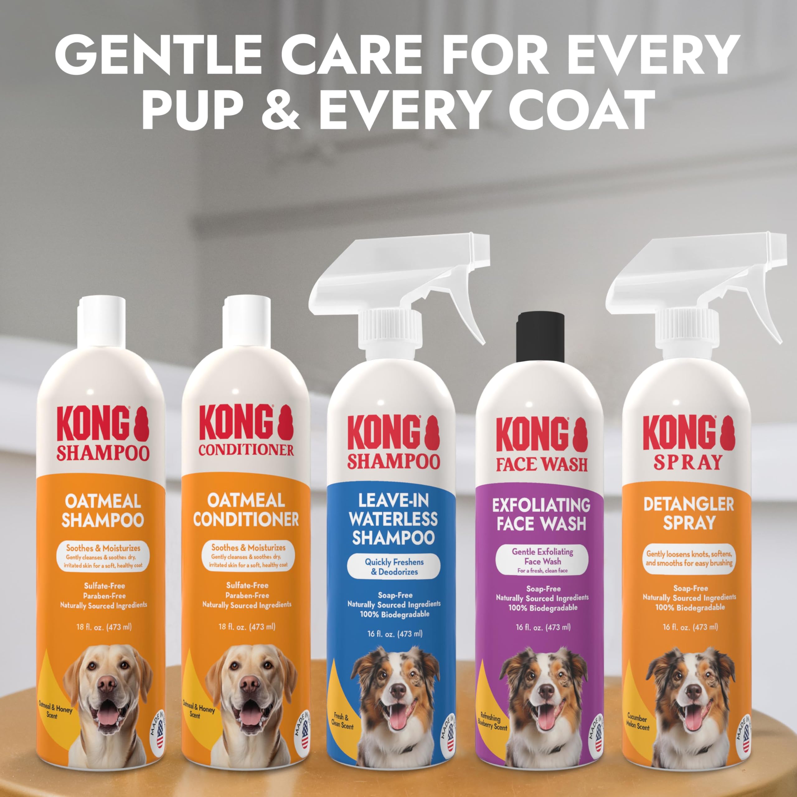 Kong Detangler Spray for Dogs - Cucumber Melon Scent, 16 fl oz - Loosens Knots, Softens & Smooths Coats, Biodegradable, Alcohol-