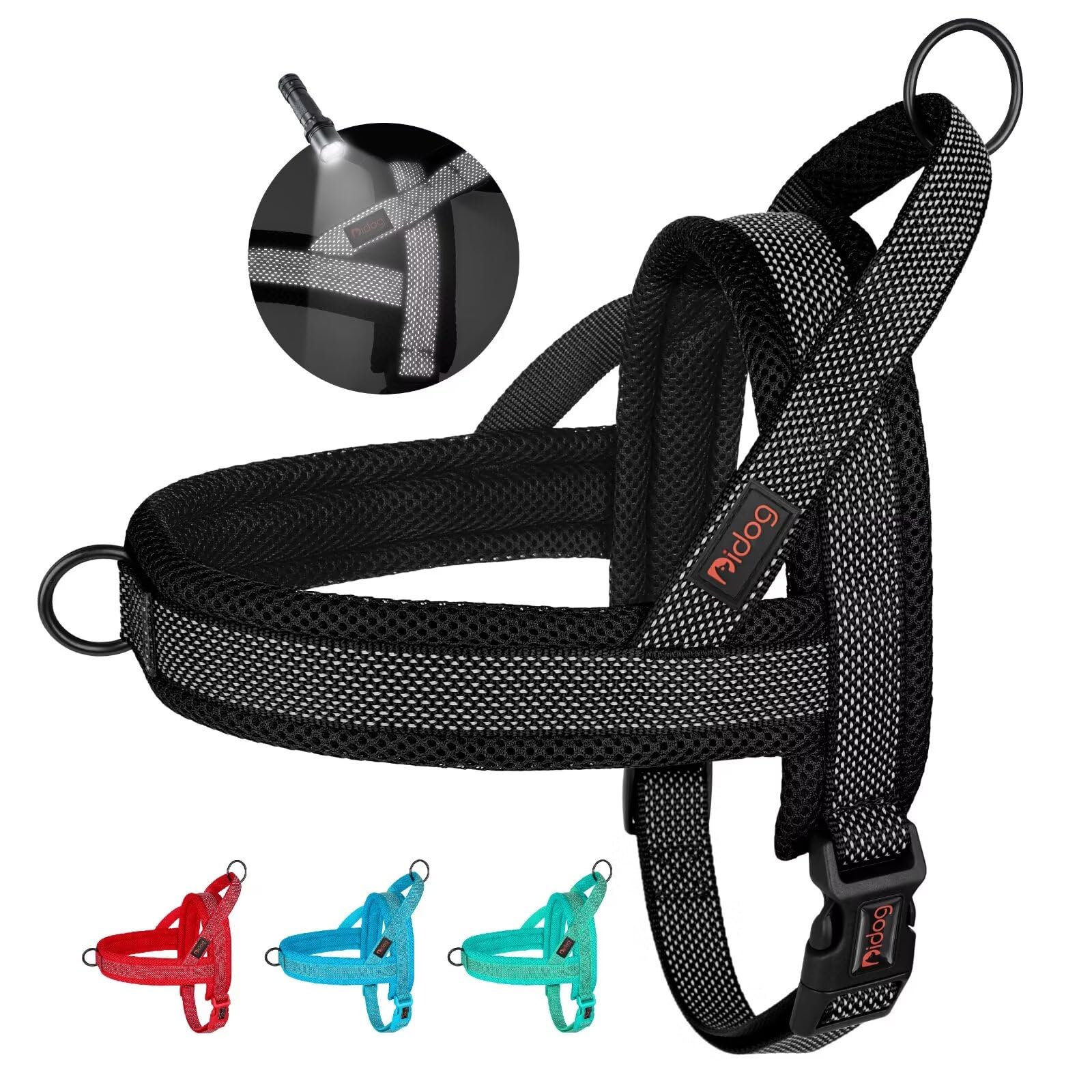 Didog No Pull Dog Harness With Breathable Mesh Padded, Full Reflective & Quick Fit Adjustable Vest Harness, Easy For Training Wa