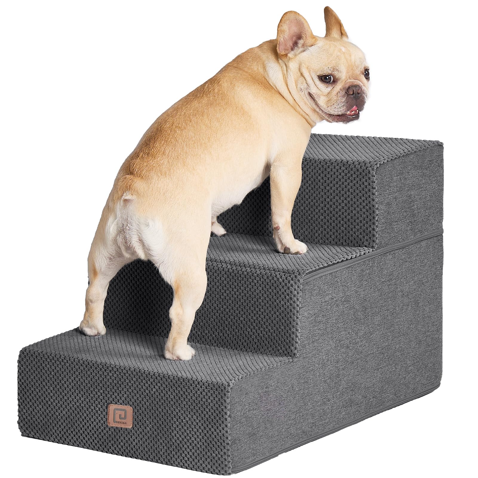 Eheyciga Dog Stairs For Small Dogs 16.5   H, 3-Step Extra Wide Dog Steps For Couch Sofa And Chair, Pet Steps For Small Dogs And 