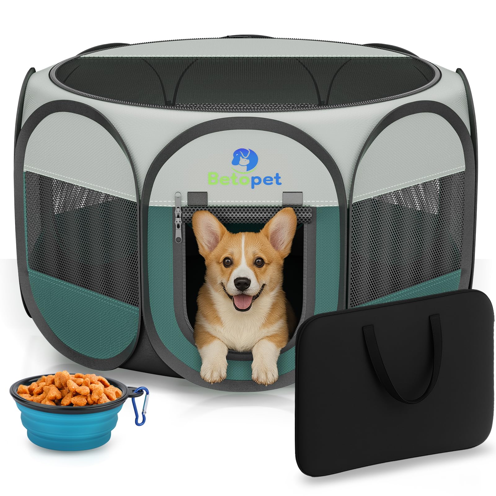 Playpen For Small Dogs Cats Crate: Puppy Play Pen Indoor Outdoor Foldable Potable Exercise Cage Pop Up Kennel For Guinea Pig Rab