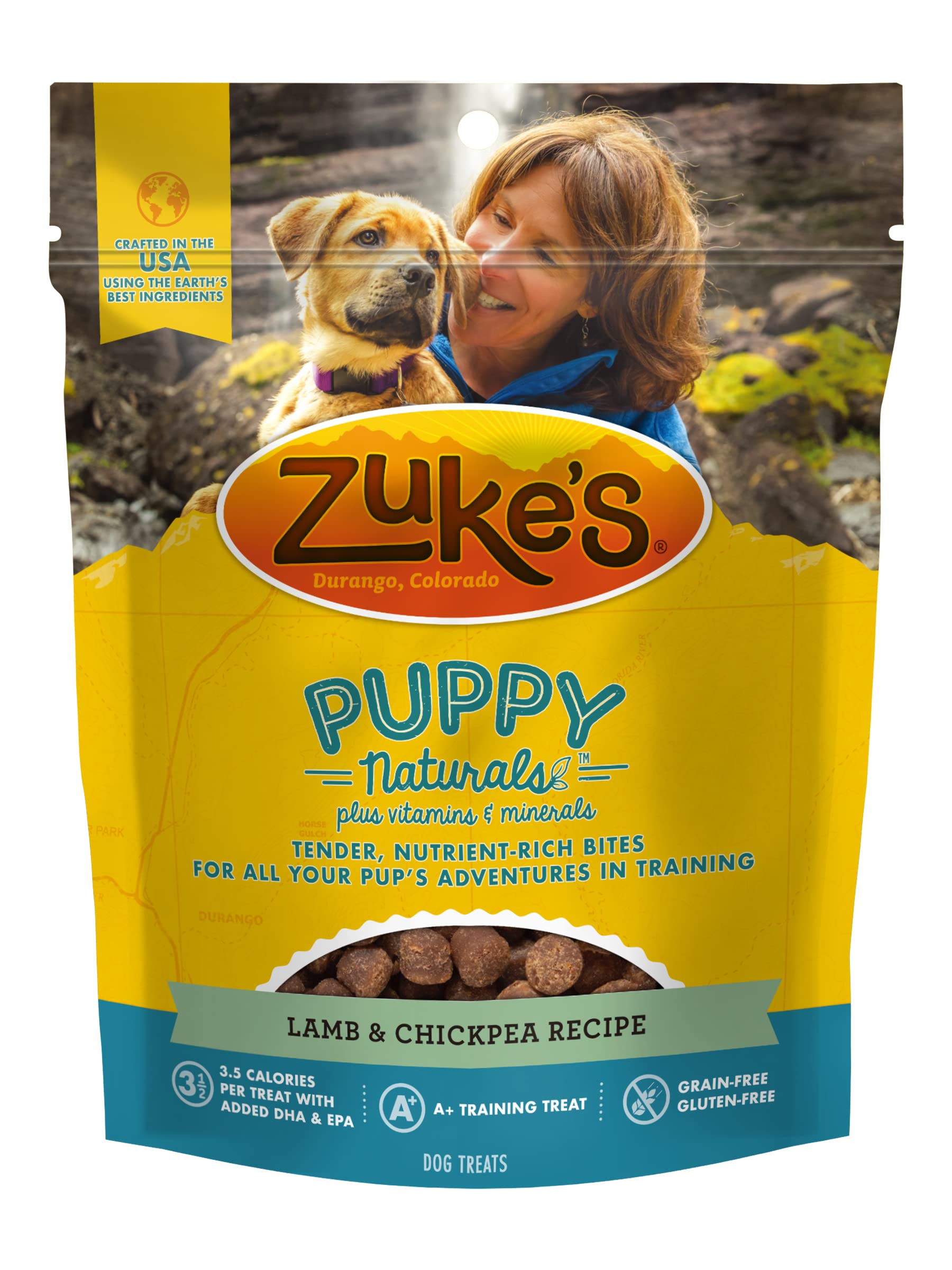 Zukes Puppy Naturals Dog Treats Lamb & Chickpea, 5 Ounce (Pack of 2)