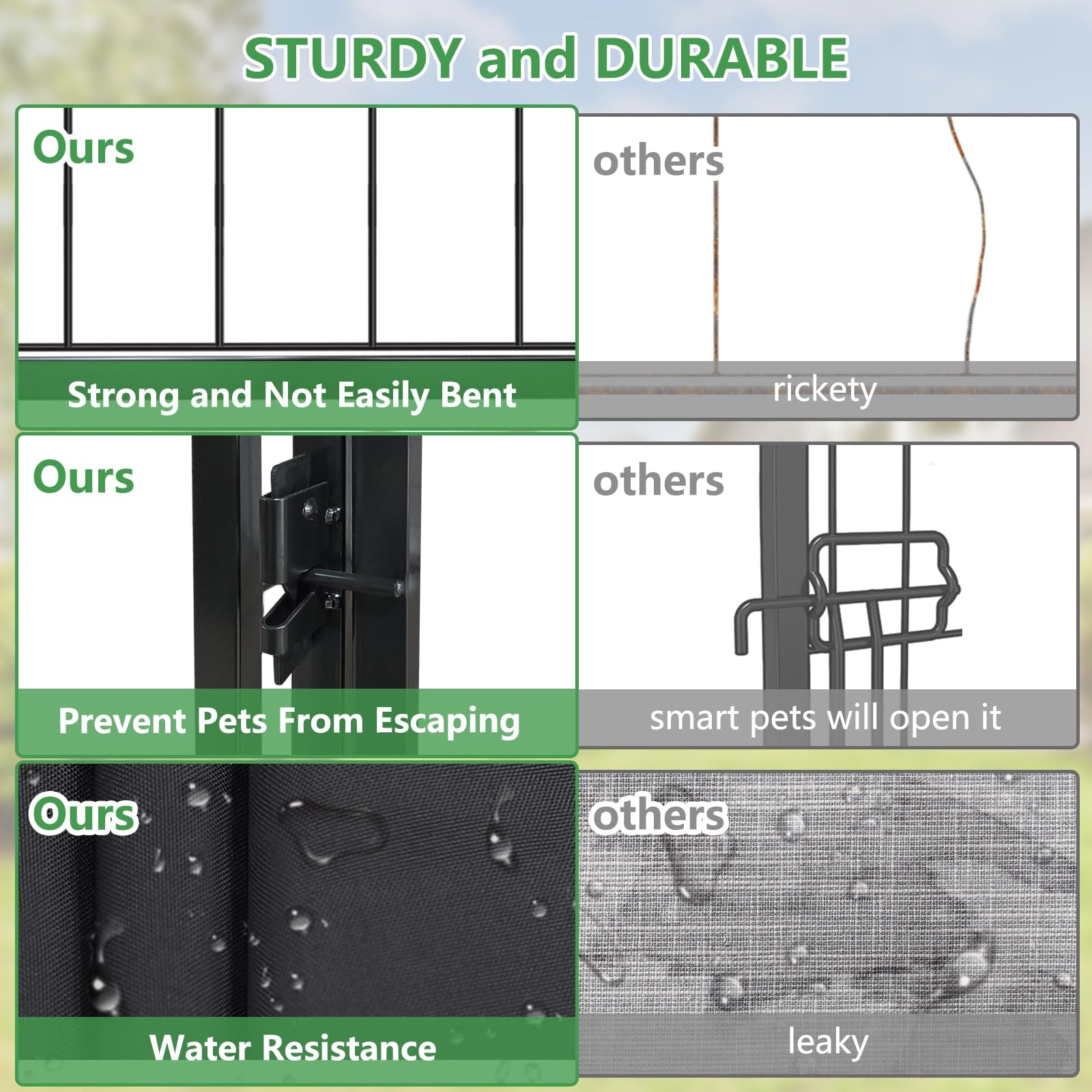 1R2P3I Dog Kennel Outdoor With Waterproof Roof, 4'L X 4'W X 4.5'H Large Outdoor Kennel With Rotating Feeding Door, Bowls, Dog Ca