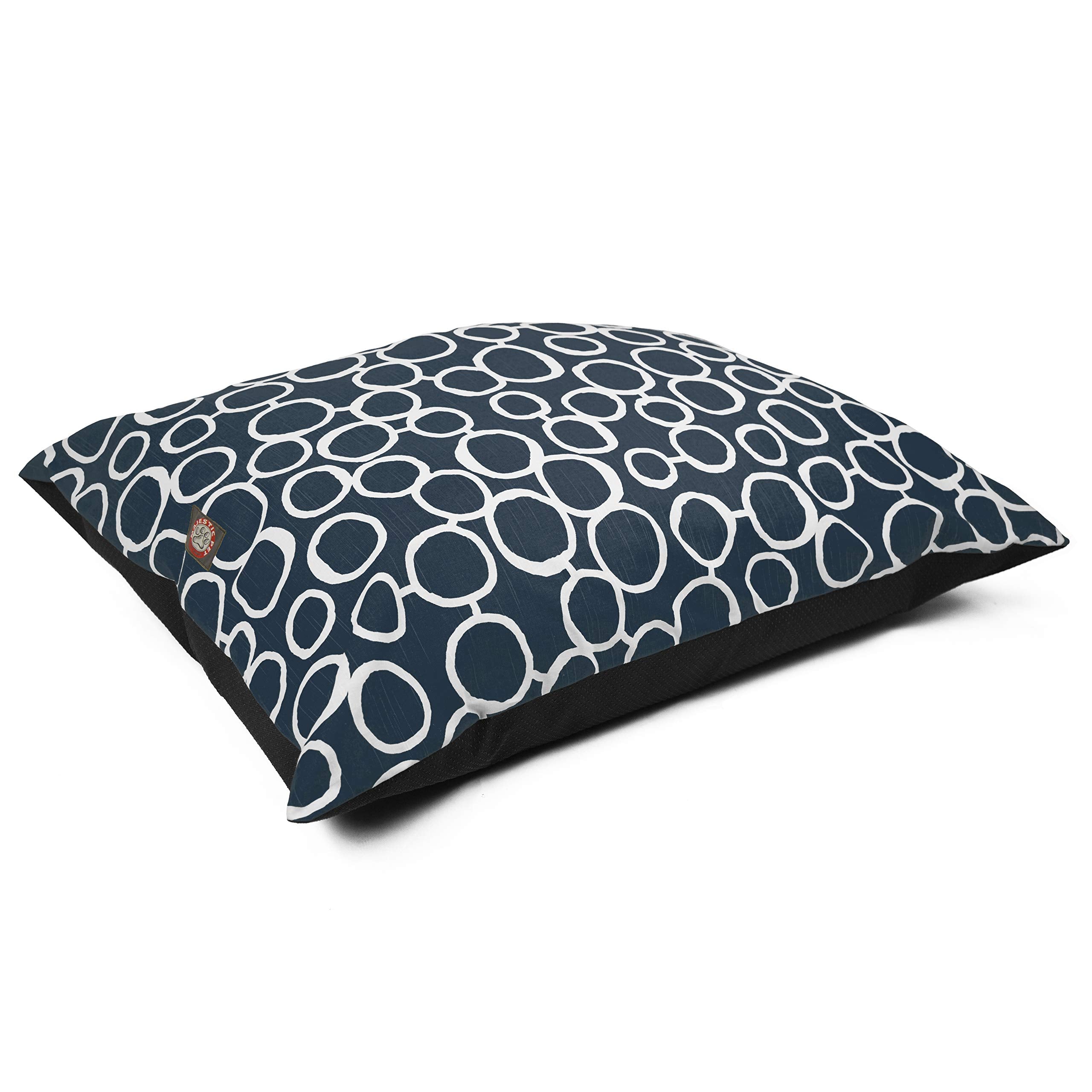 Majestic Pet Rectangle Medium Dog Bed - Washable Non Slip Comfy - Dog Crate Kennel Bed - Medium Breed 35X28 Inch - Fusion Navy