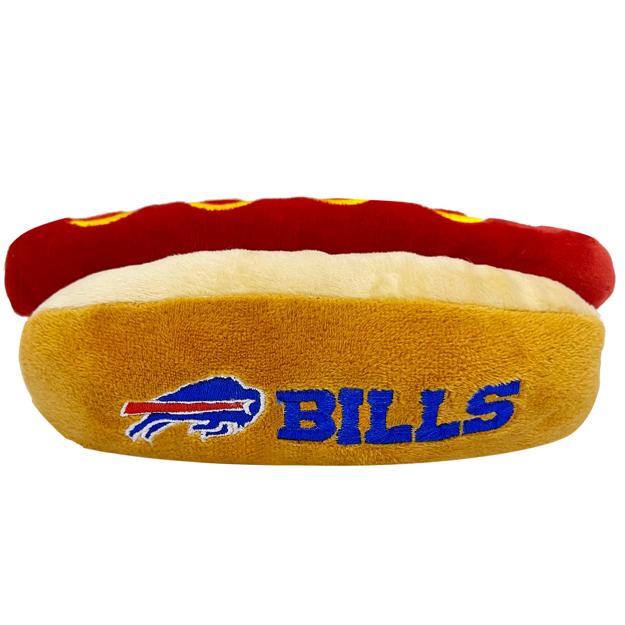 Pets First Nfl Buffalo Bills Hot Dog Plush Dog & Cat Squeak Toy - Cutest Hot-Dog Snack Plush Toy For Dogs & Cats With Inner Sque