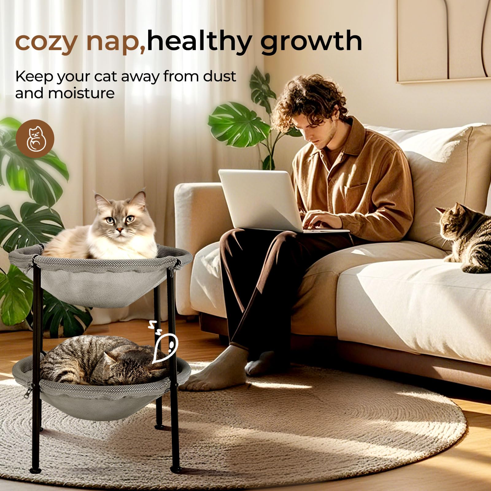 Double Cat Hammock Bed