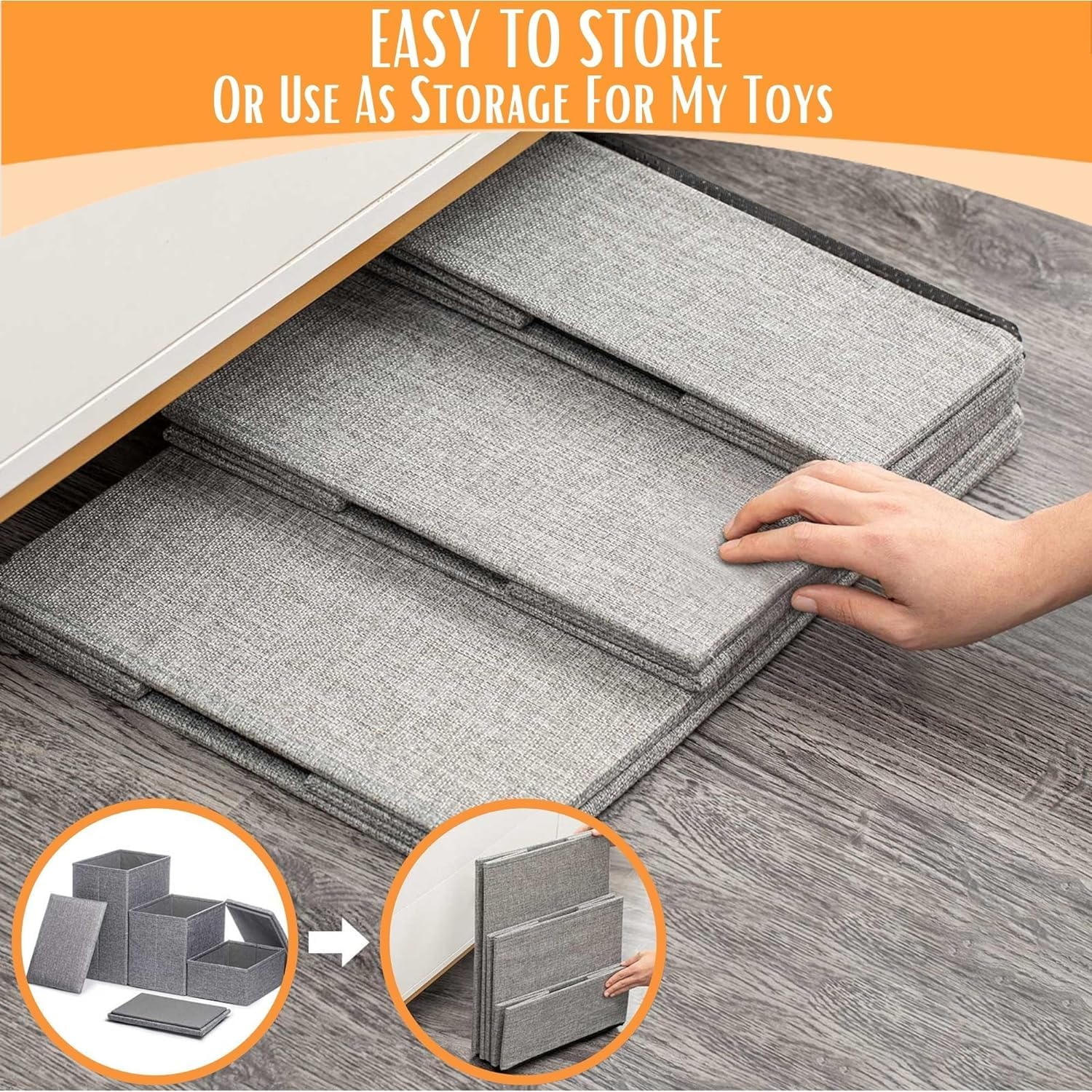 24-Inch Dog Stairs For High Beds Up To 32-Inch- Foldable For Large Dogs W/Storage- Tall Pet Stairs For High Beds