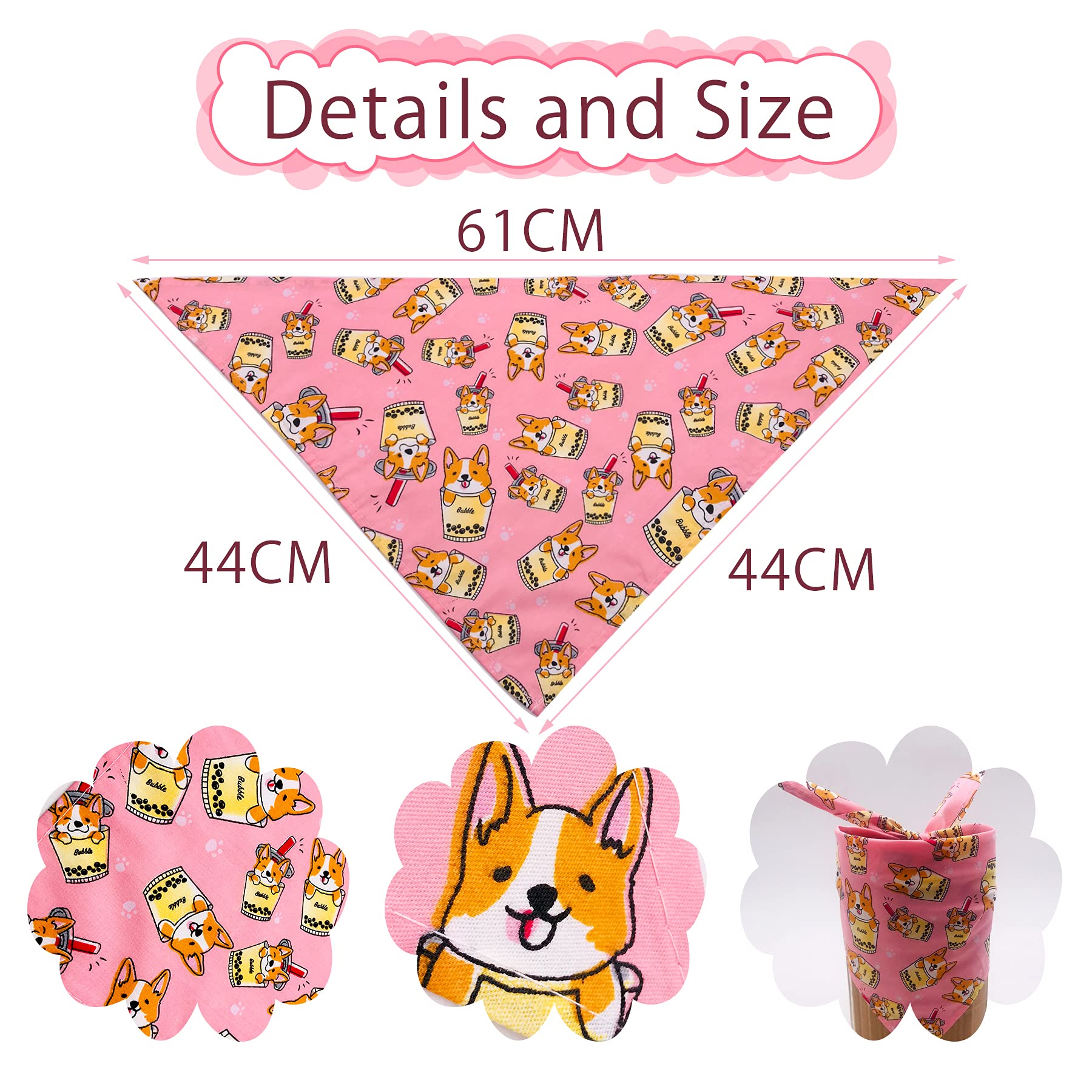 Jpgdn 100Pcs Small Dogs Bandanas Cotton Bulk Pet Summer Bandanas Kerchief Triangle Bibs Scarves Scarfs Random Patterns For Boys
