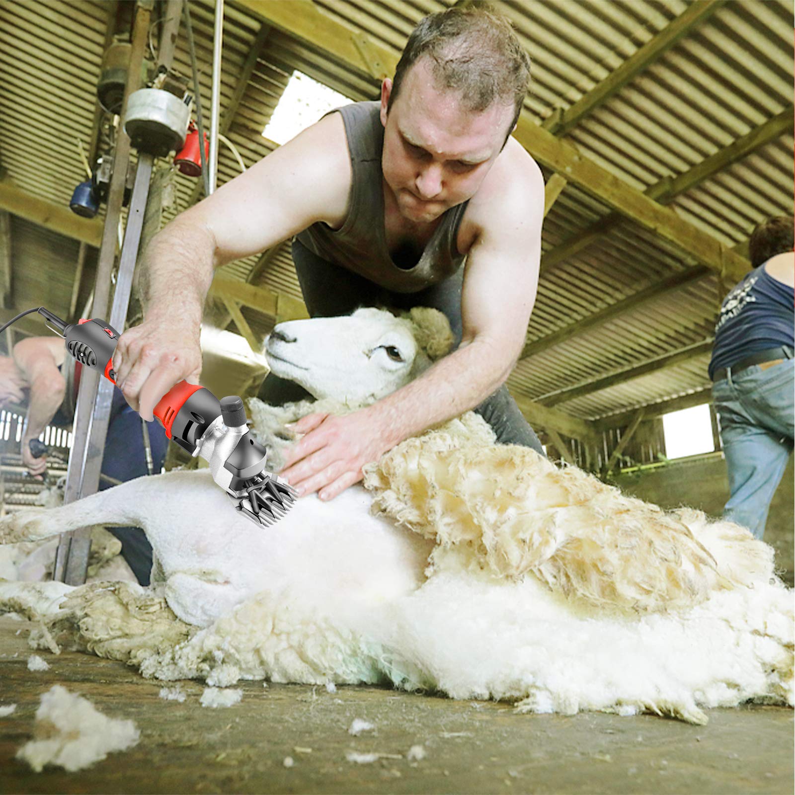 Sheep Shears,500W Professional Electric Sheep Shearing Clippers, 6 Speed Heavy Duty Farm Livestock Grooming Kit For Sheep Alpacas Goats And Thick Coat Animals Haircut