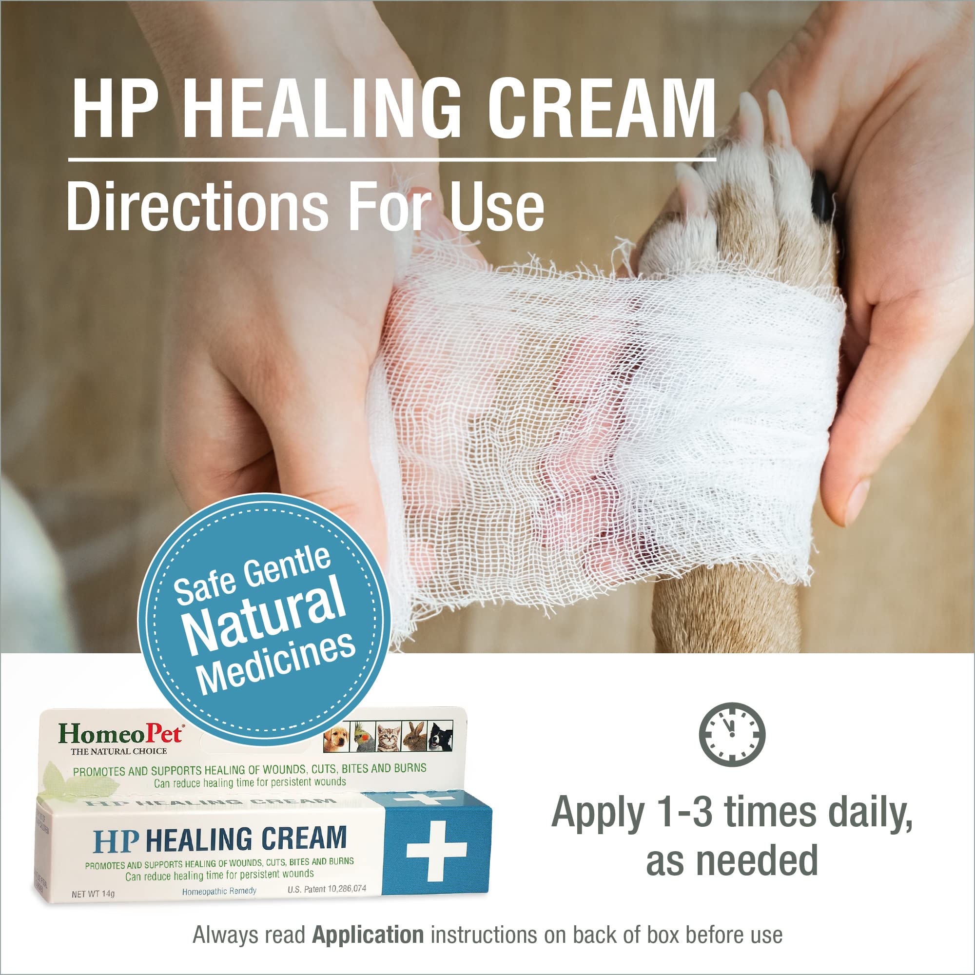 HomeoPet HP Healing Cream, Natural Support for Pet Wound Healing, Skin-Healing Cream for Dogs and Cats, 14 Grams