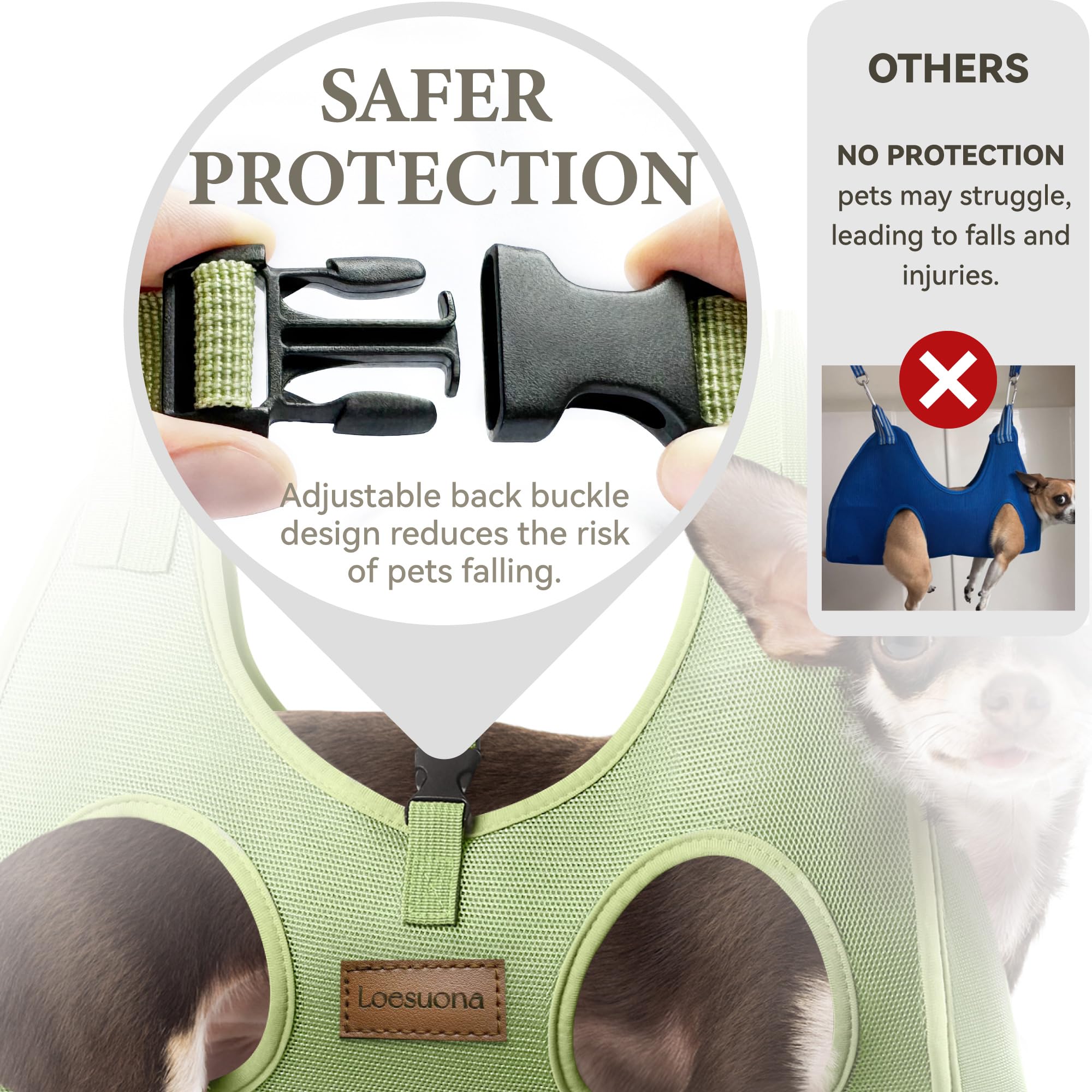 Loesuona Dog Grooming Hammock - for Dogs Cat Grooming Hammock,Dog Sling for Nail Trimming with Dog Nail Clippers for Small Dogs,