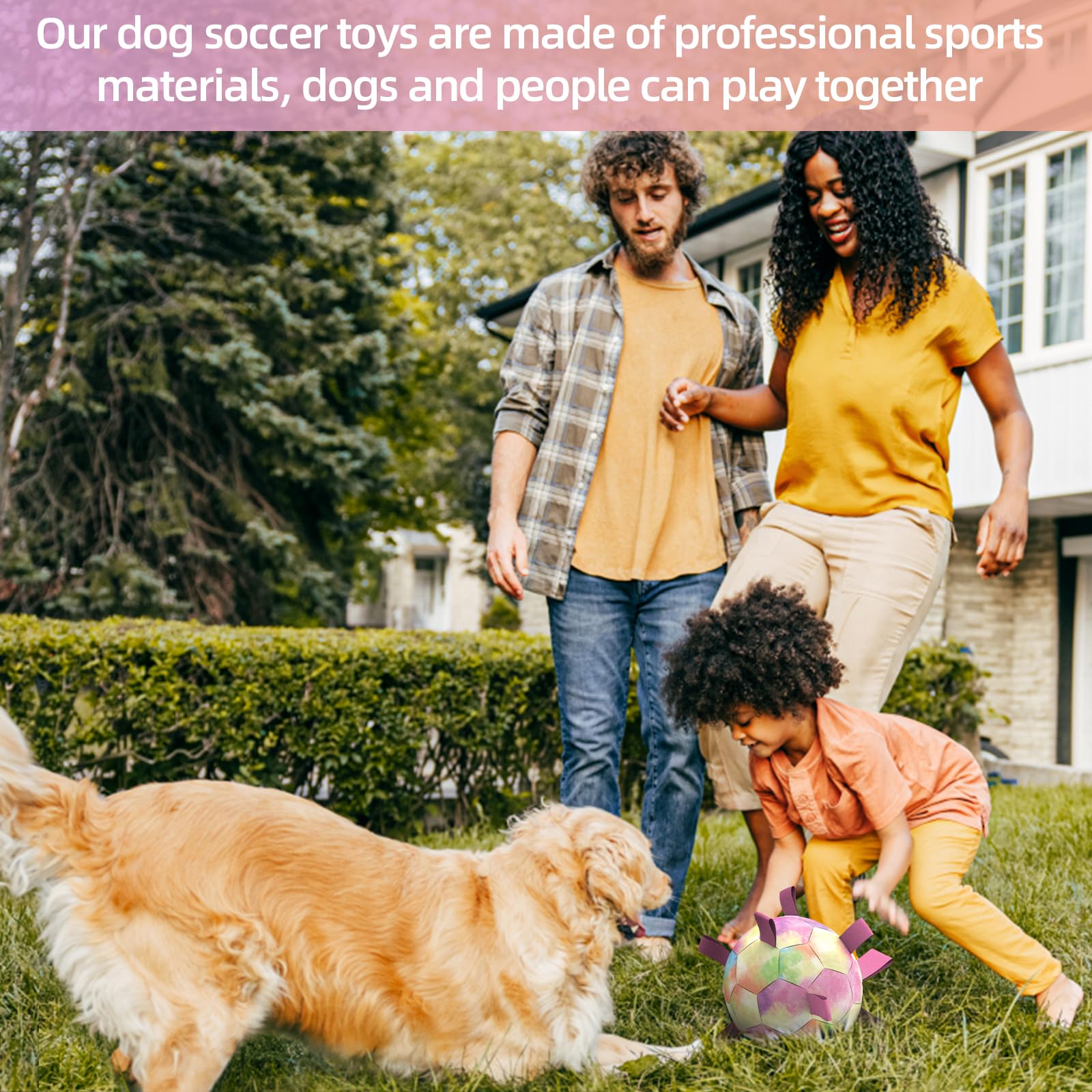 Qdan Extra Large Dog Toys Soccer Ball - Durable Dog Balls For Extra Large Dogs, Beach Pool Dog Water Toy, Interactive Dog Toys F