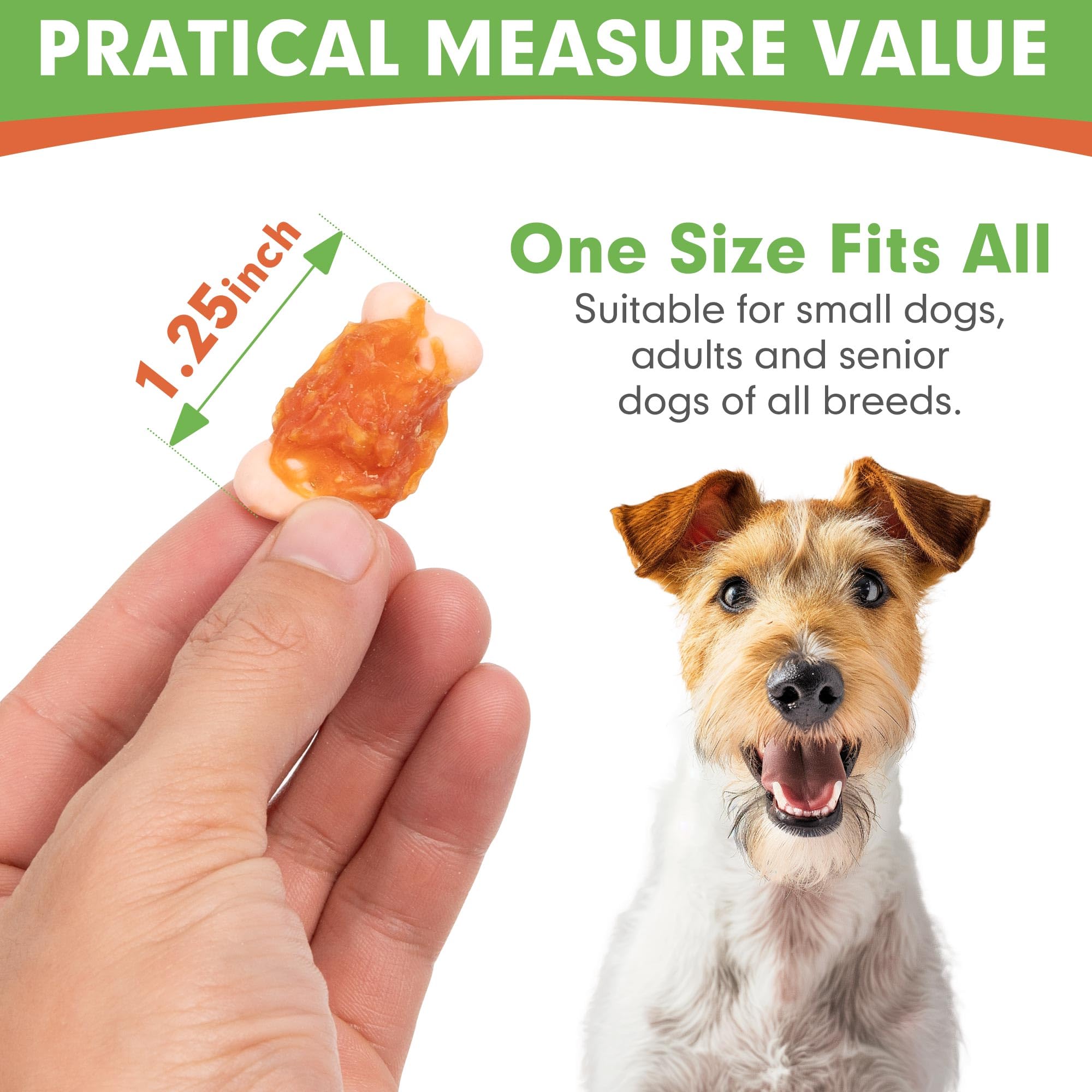 MON2SUN Dog Treats, Mini Chicken Wrapped Biscuits with Added Vitamins, Healthy Training Snacks for Small Medium and Large Dogs,