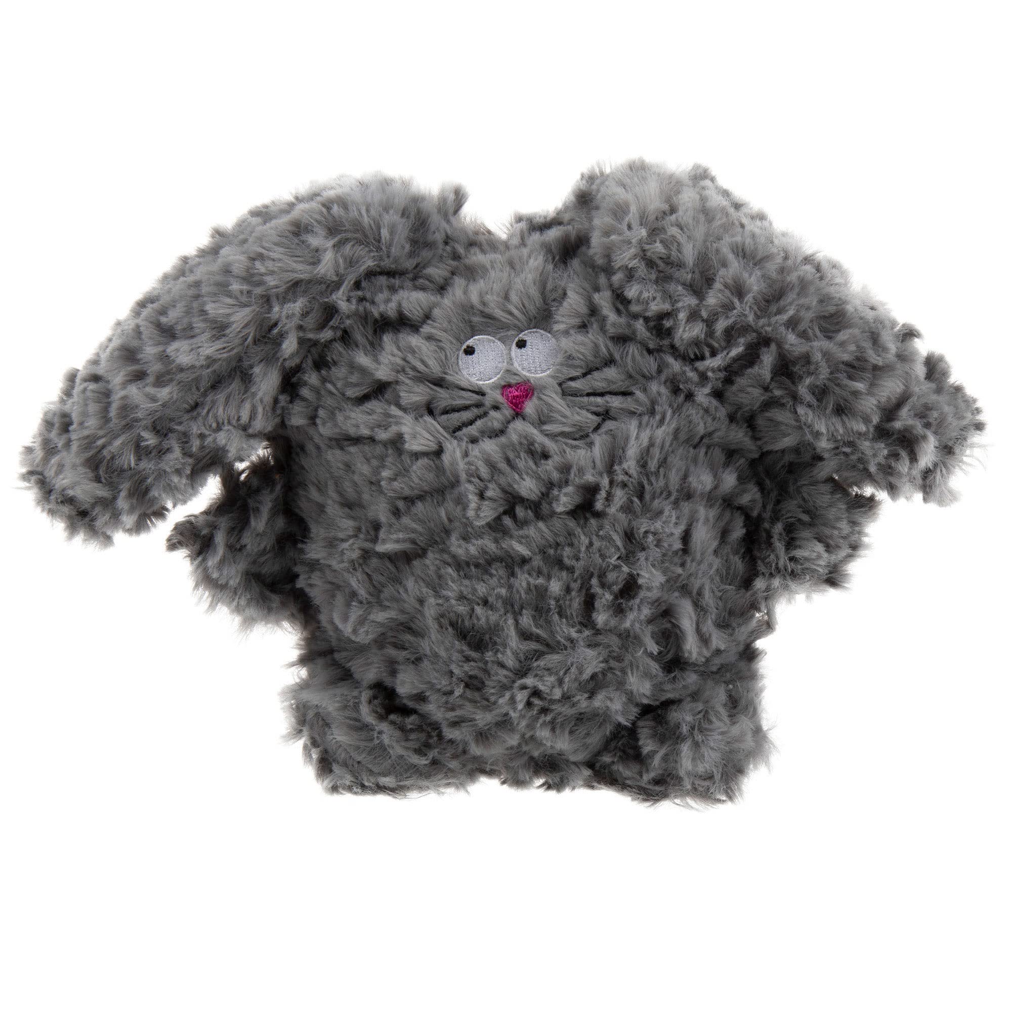 goDog PlayClean Rabbit Squeaky Plush Dog Toy with Odor-Eliminating Essential Oils, Chew Guard Technology - Gray, Large