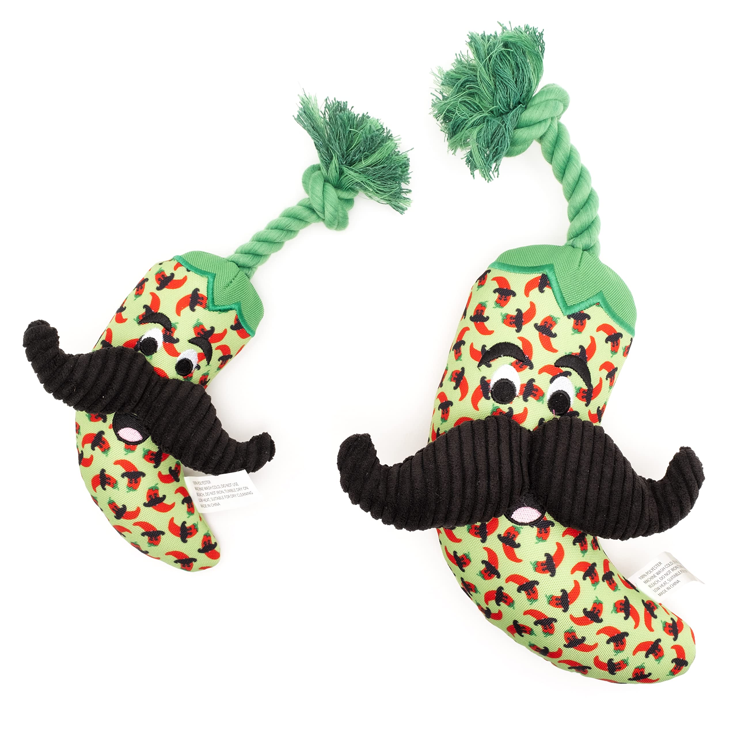 The Worthy Dog Chili Pepper Tough Toy - Durable With Multiple Squeakers, Non-Toxic Material & Engaging Play For Puppies & Dogs