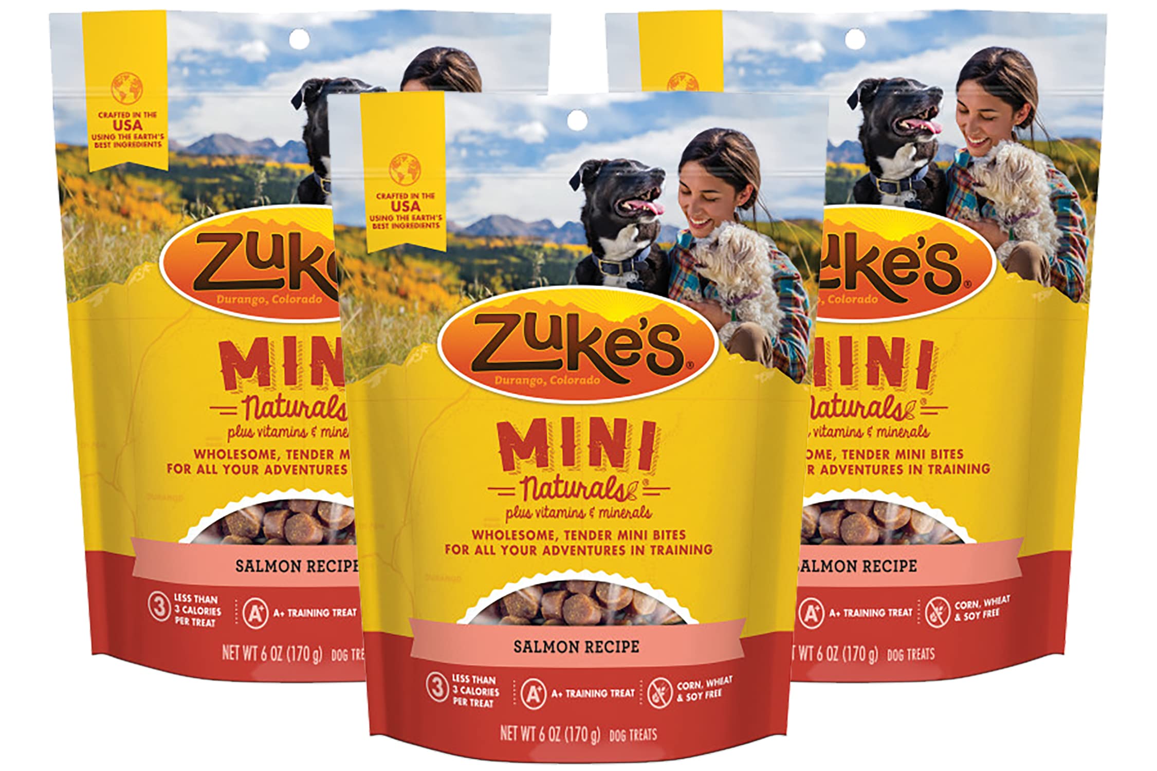 Zukes Mini Naturals Dog Training Treats, Salmon Recipe, Soft Mini Dog Treats with Vitamins & Minerals, Made for All Breed Sizes