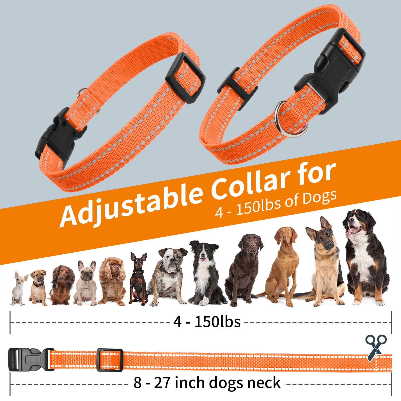 PaiPaitek Replacement Shock Collar Strap, 3/4 inch Dog Collar Fit All Brands of Shock Training Collars and Bark Collars - Durabl