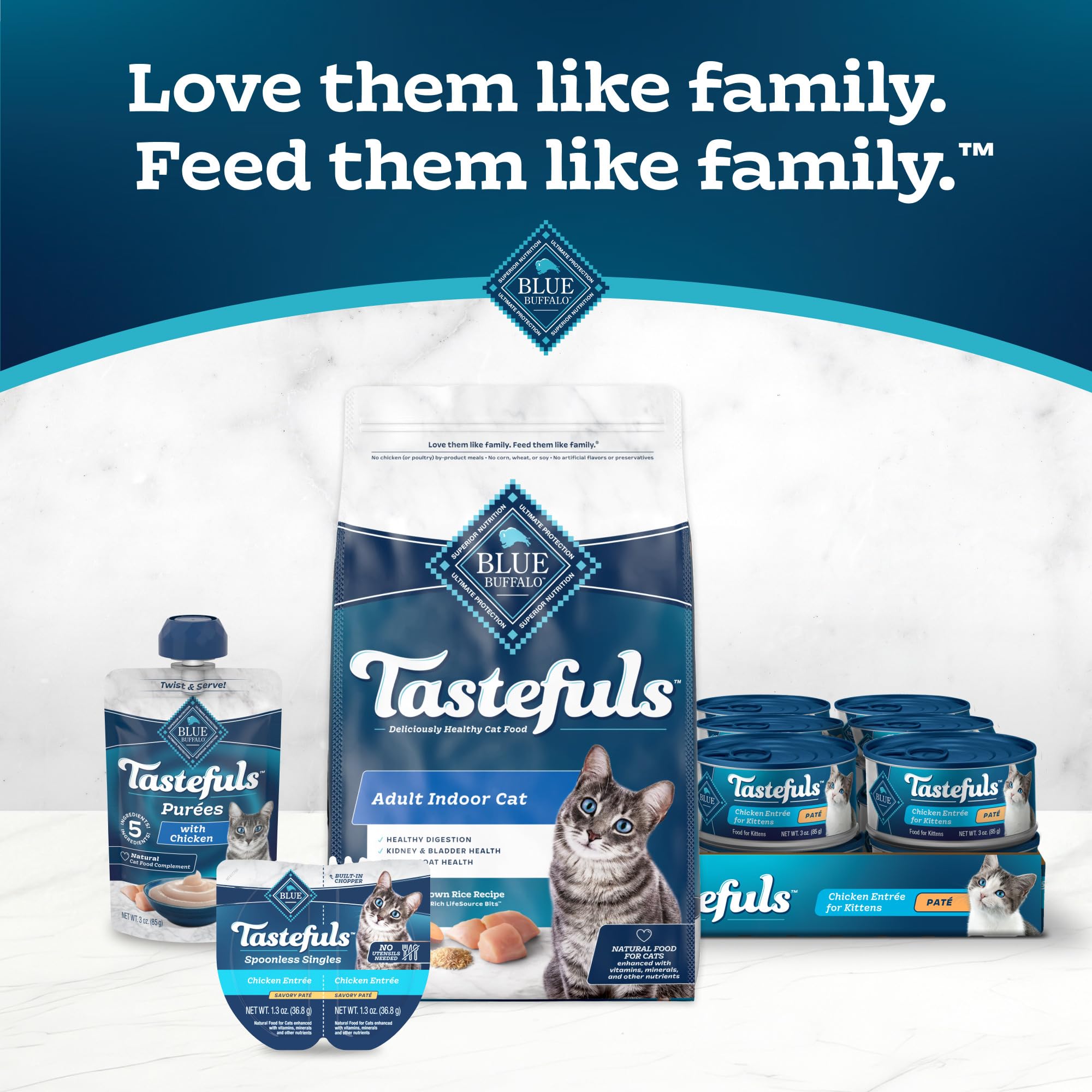 Blue Buffalo Tastefuls Flaked Wet Cat Food Variety Pack, Made with Natural Ingredients, Tuna, Chicken, Fish & Shrimp, 5.5-oz Can